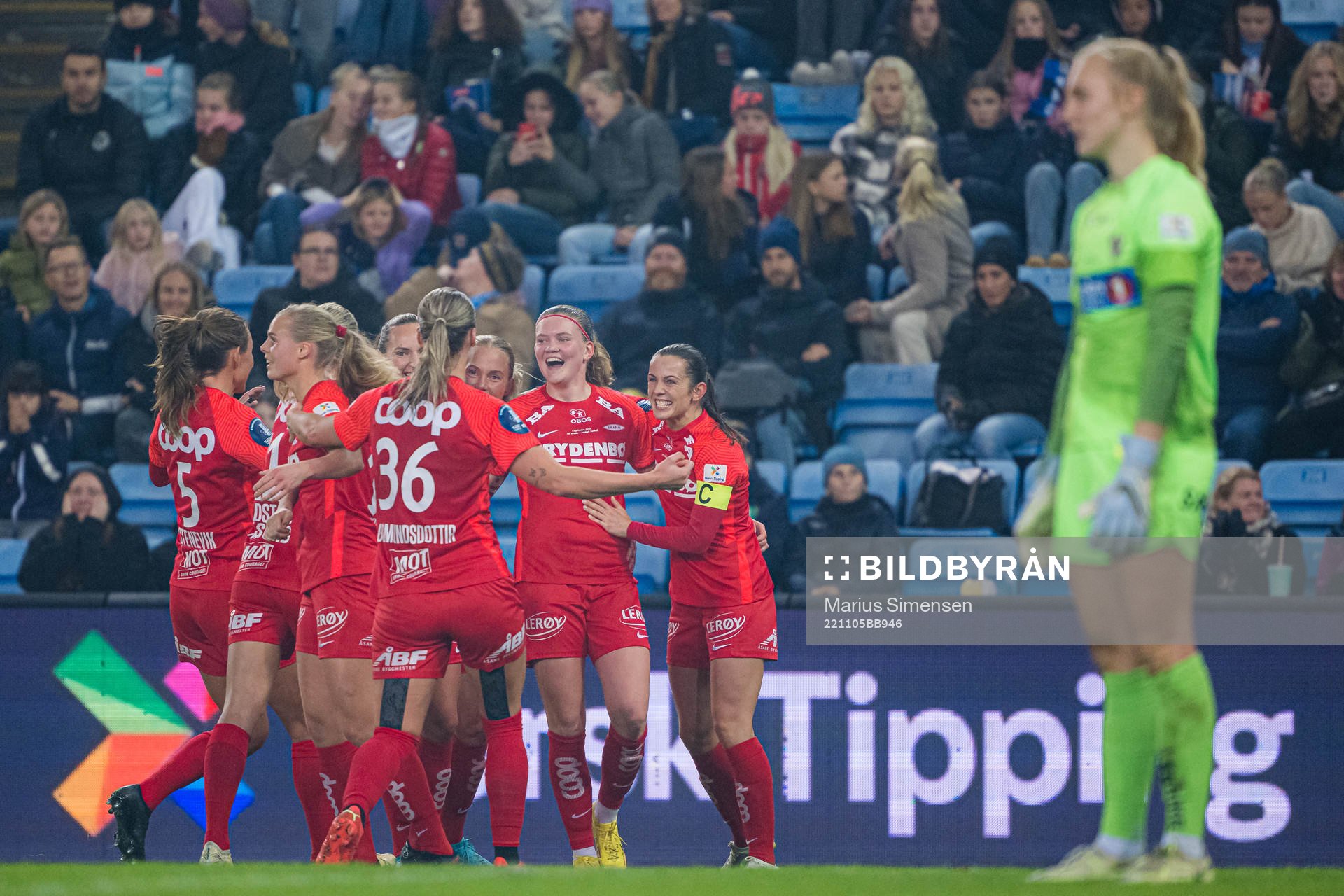 Signe Gaupset of Brann celebrates