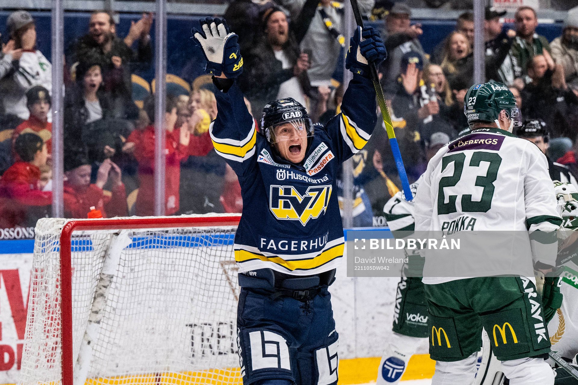 HV71s Daniel Glad jublar