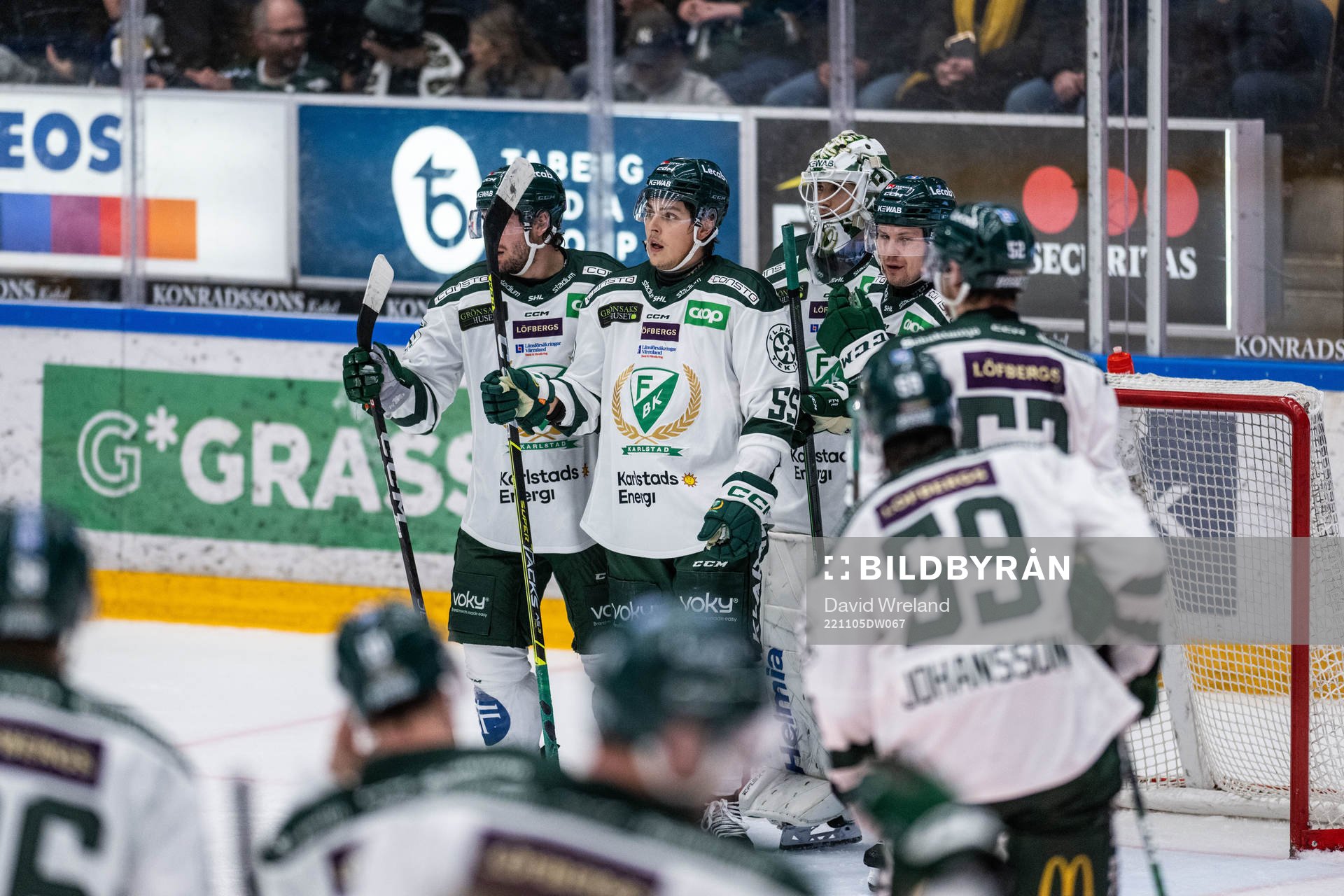 Färjestads spelare jublar