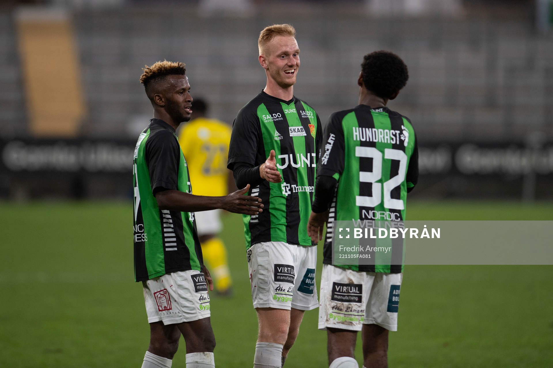 GAIS Richard Friday, Viktor Krüger och Harun Ibrahim jublar