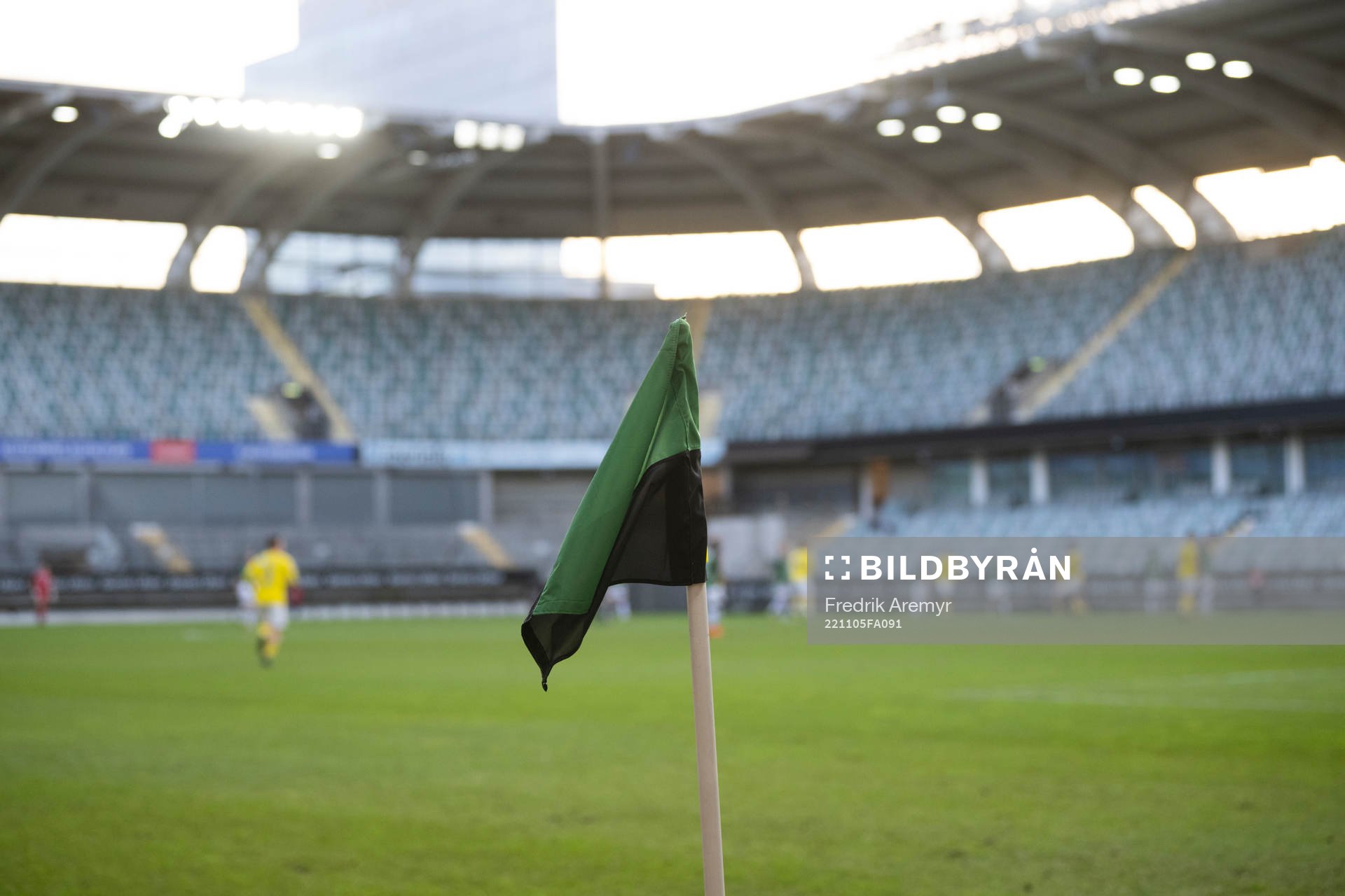 en hörnflagga under fotbollsmatchen i Ettan södra mellan GAIS och IFK Malmö den 5 november 2022 i Göteborg. 