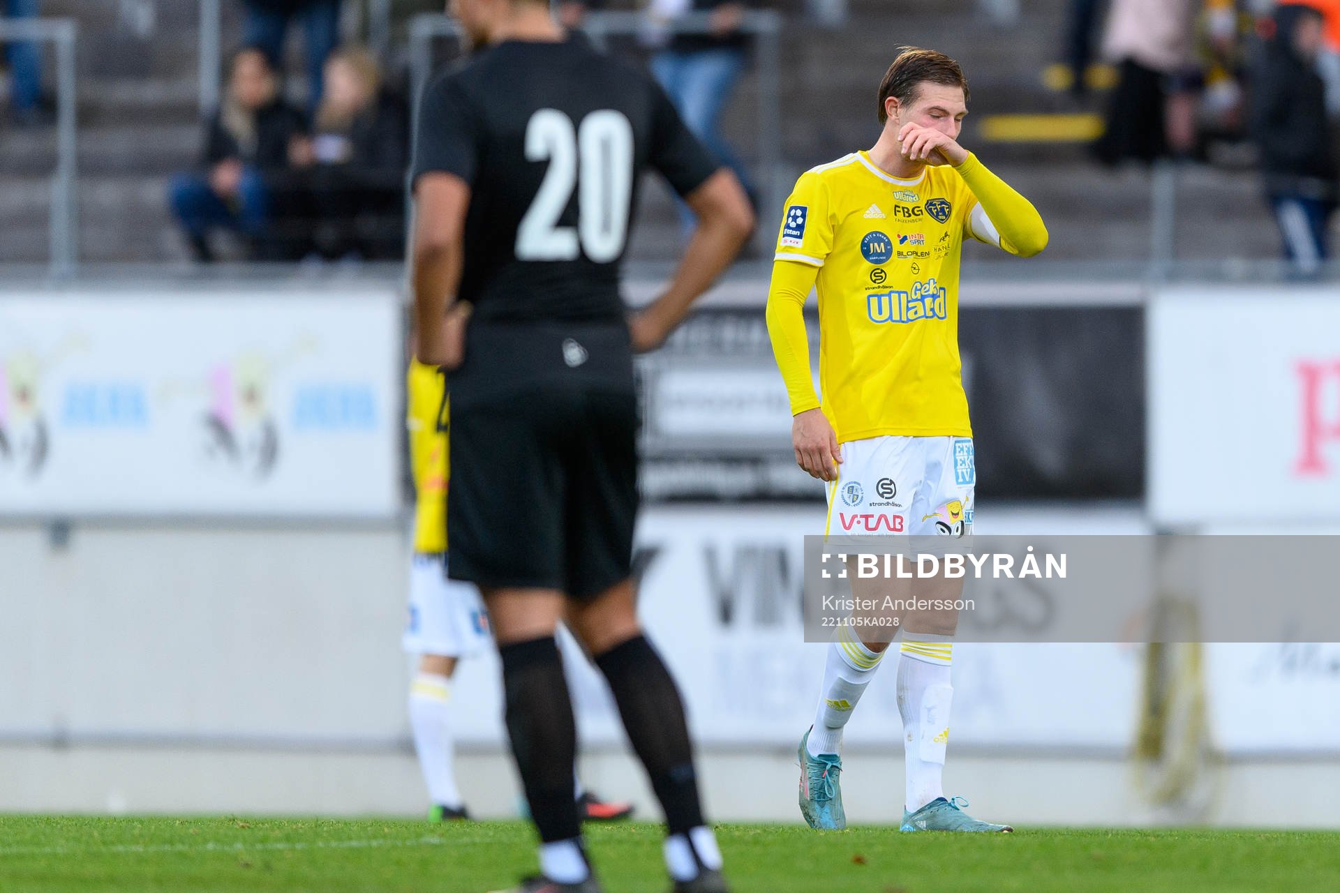 Falkenbergs Linus Dahl under fotbollsmatchen i Ettan södra mellan Falkenberg och Lunds BK den 5 november 2022 i Falkenberg. 