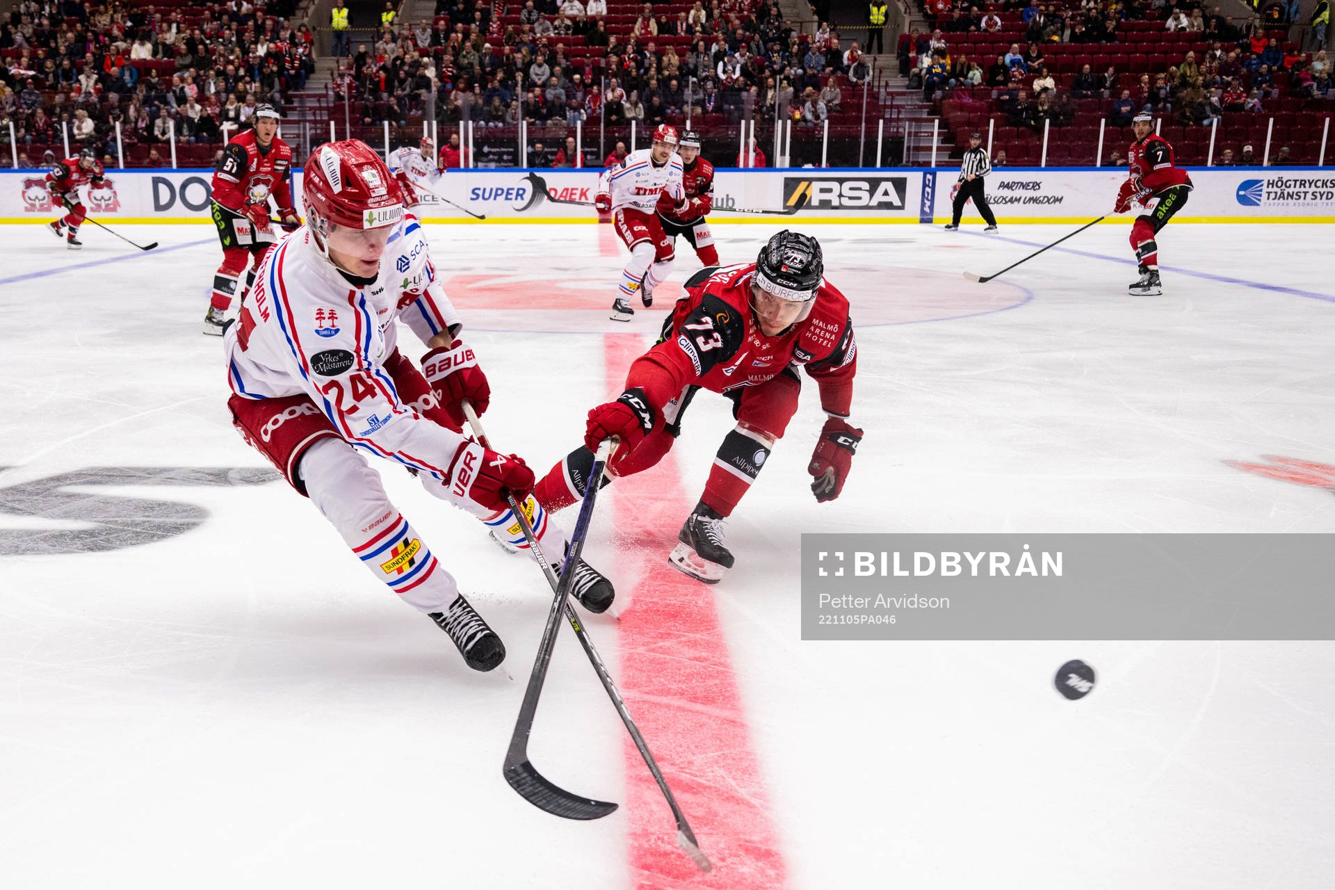 Timrås Erik Walli Walterholm och Malmö Redhawks Adam