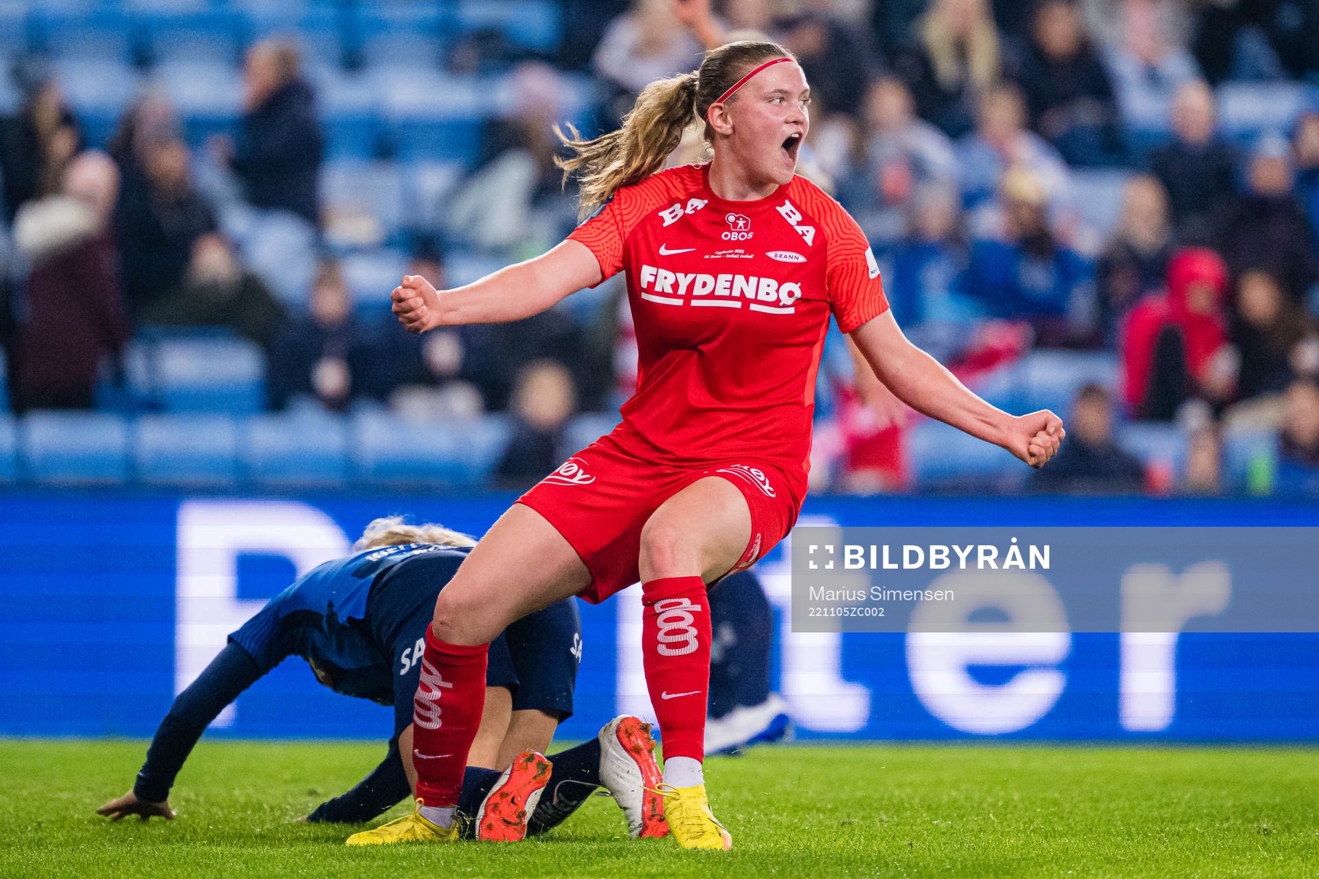 Signe Gaupset of Brann celebrates