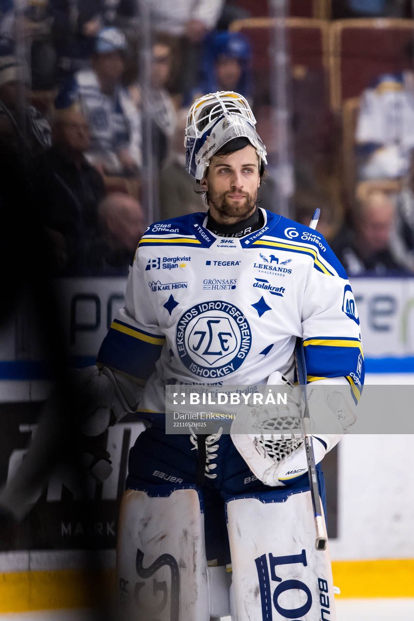 Leksands målvakt Mantas Armalis deppar