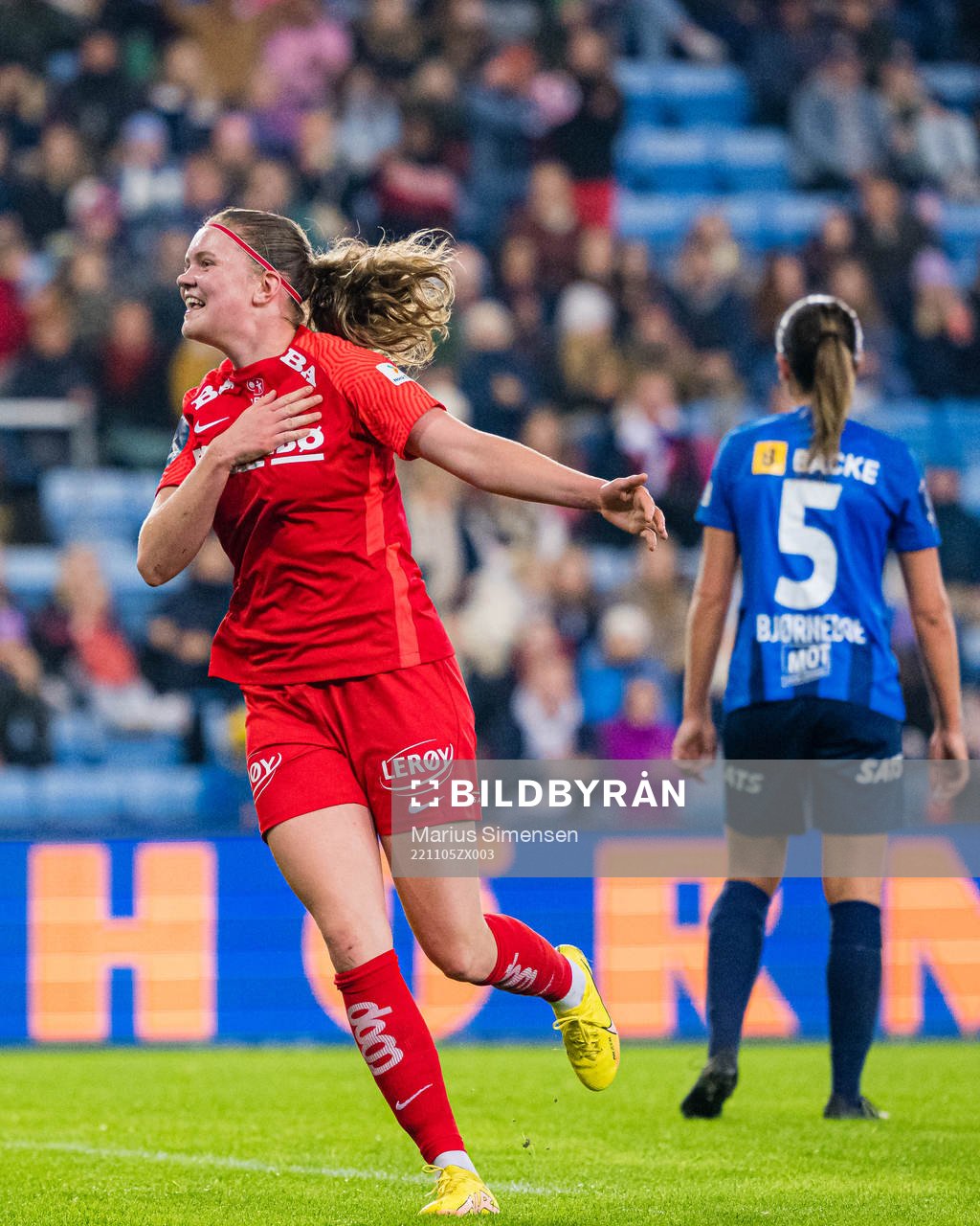Signe Gaupset of Brann celebrates