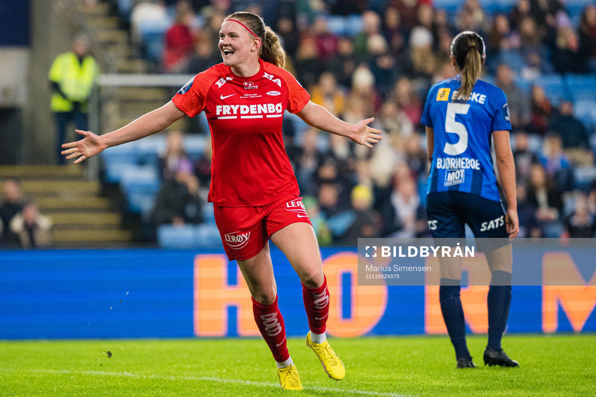 Signe Gaupset of Brann celebrates