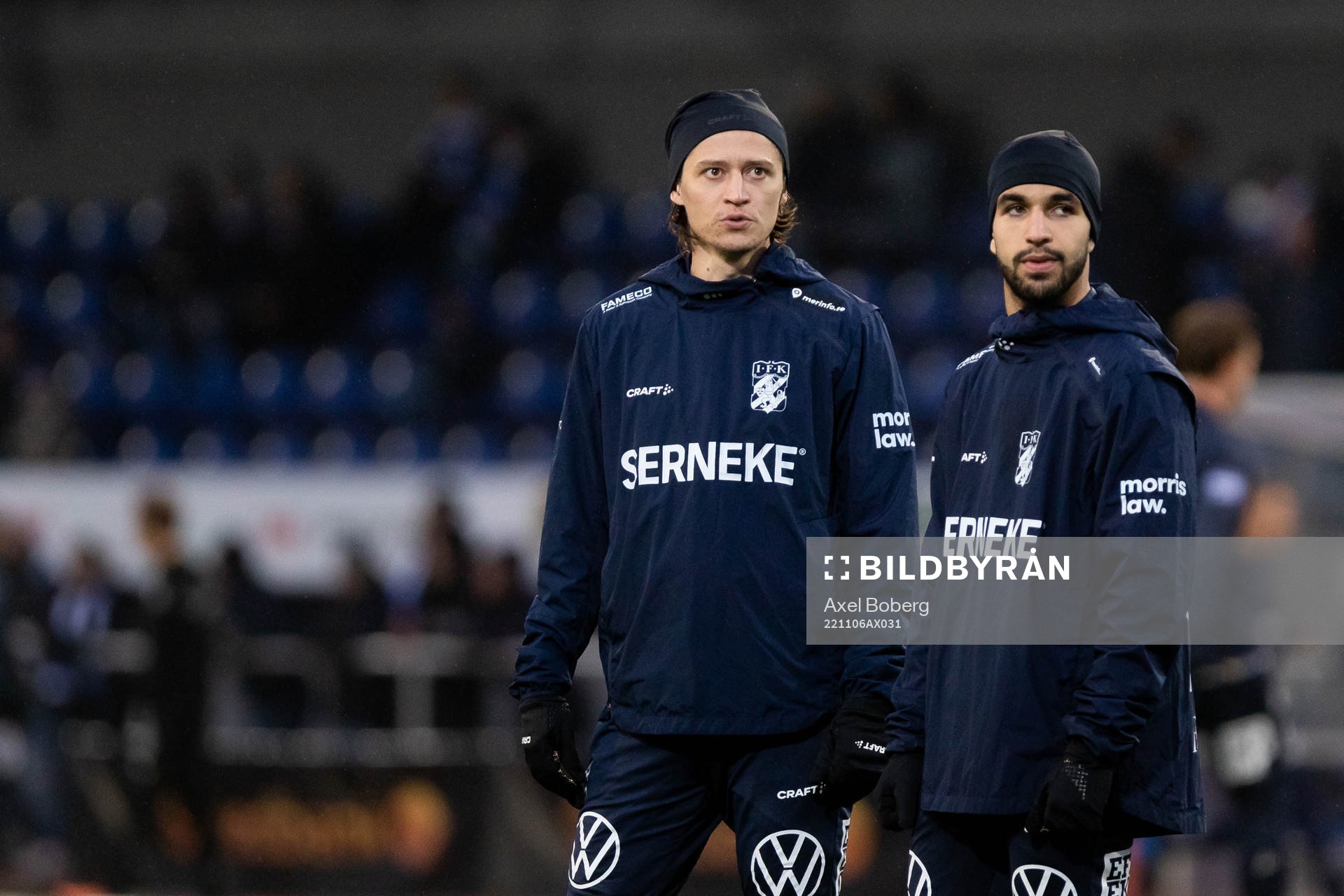 IFK Göteborgs Simon Thern inför fotbollsmatchen i Allsvenskan mellan Värnamo och IFK Göteborg den 6 november 2022 i Värnamo. 