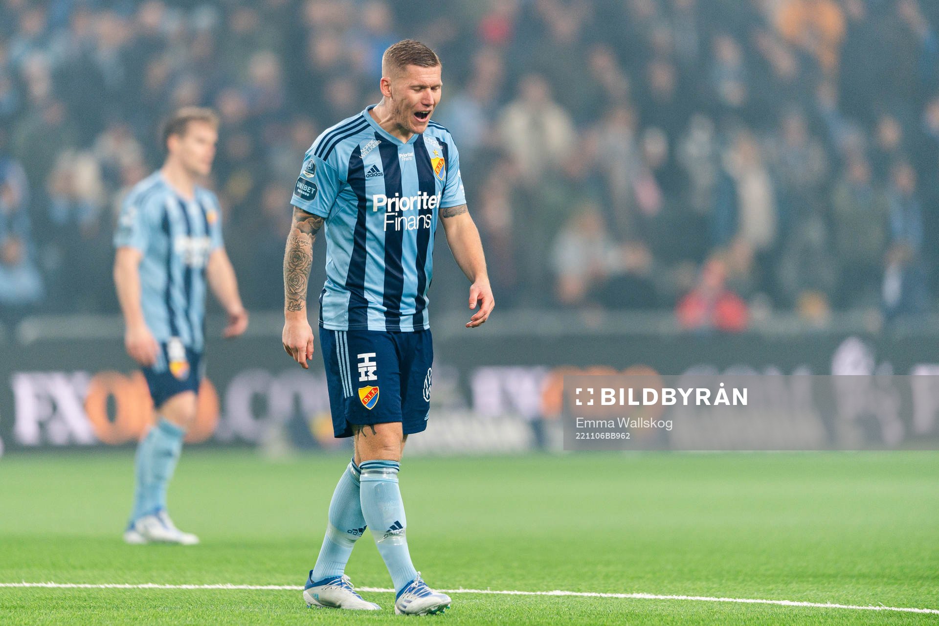 Djurgårdens Victor Edvardsen deppar