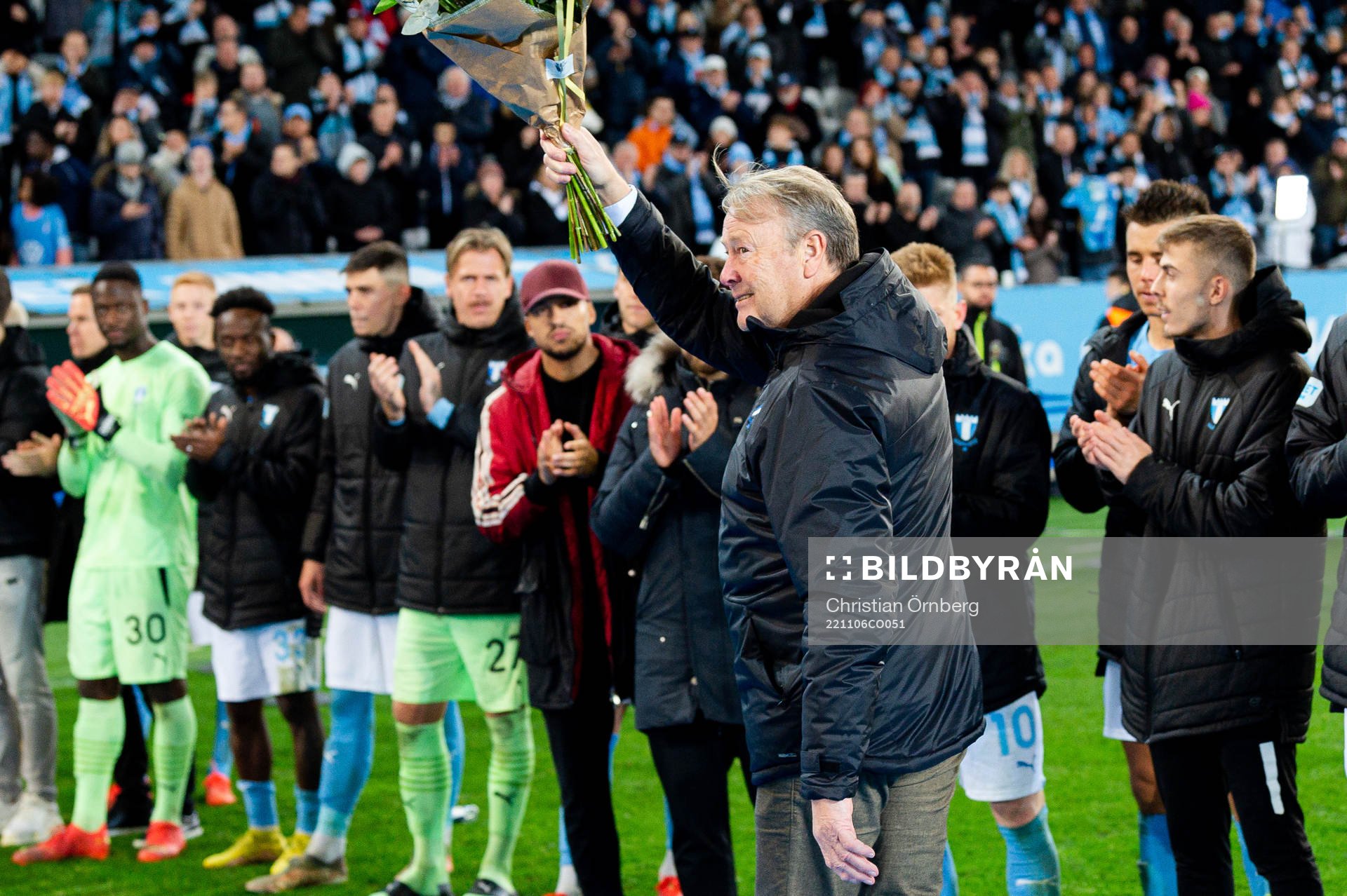 Malmö FFs tränare Åge Hareide avtackas