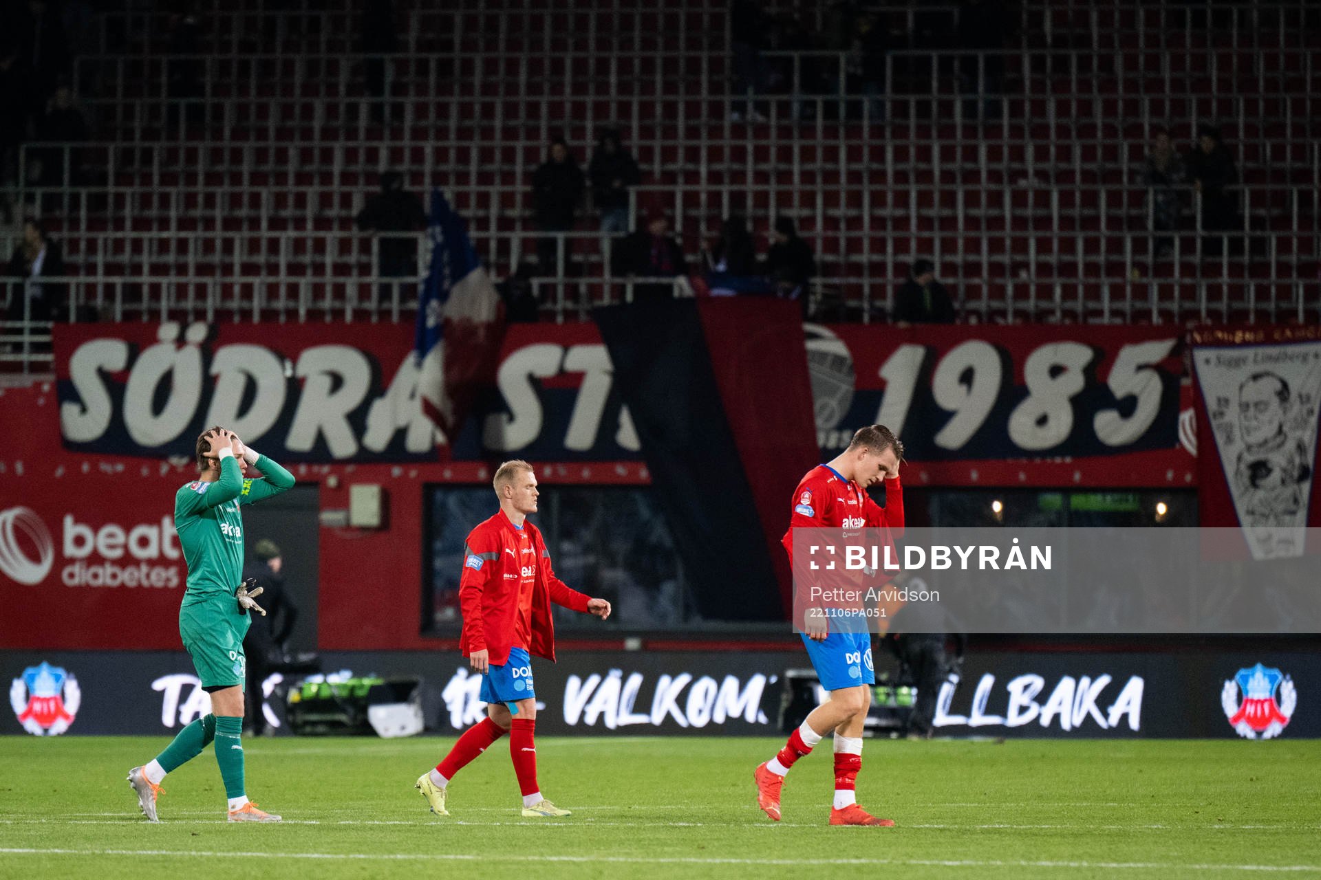 Helsingborgs målvakt Kalle Joelsson, Philip Rejnhold och