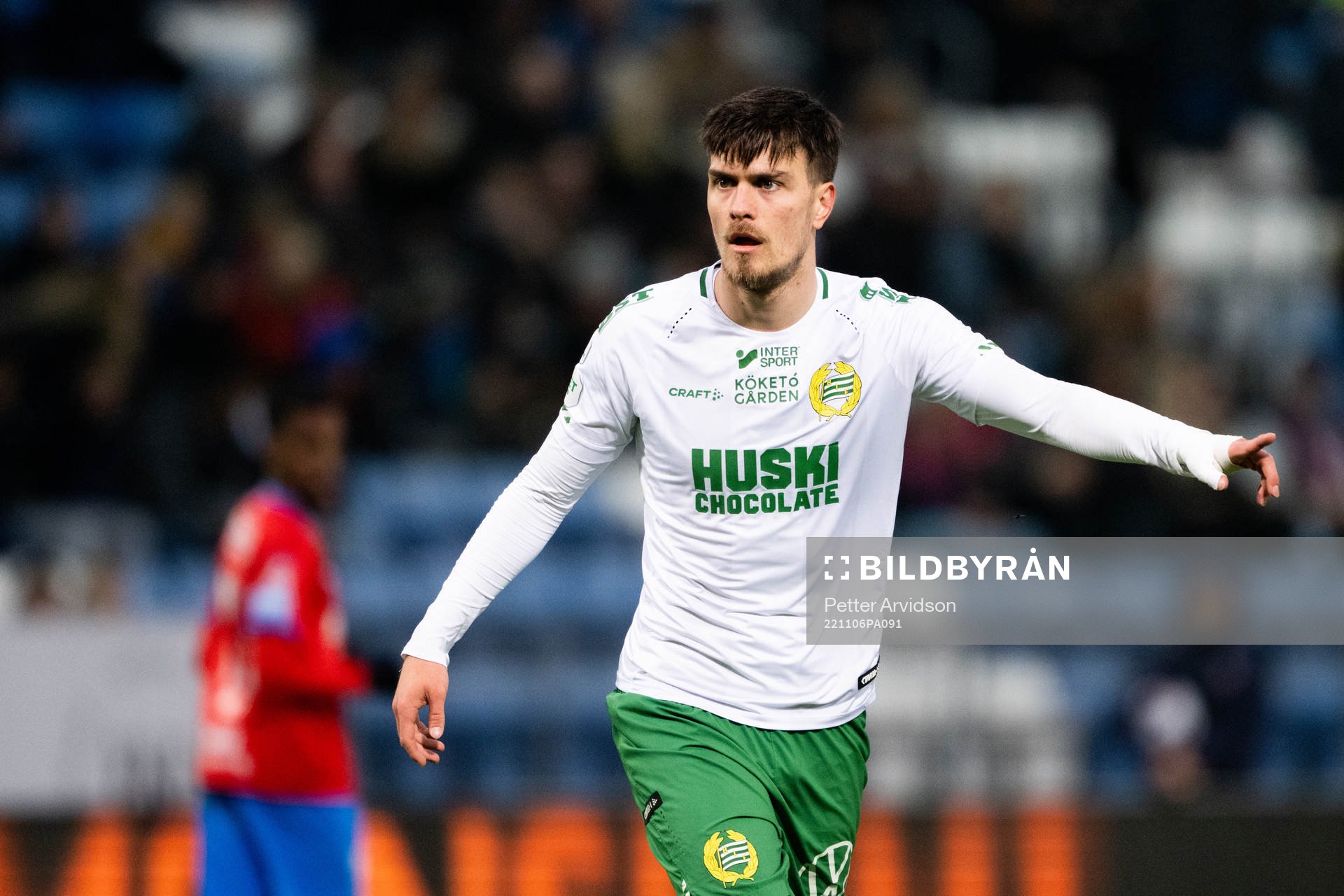 Hammarbys Pavle Vagic under fotbollsmatchen i Allsvenskan mellan Helsingborg och Hammarby den 6 november 2022 i Helsingborg. 
