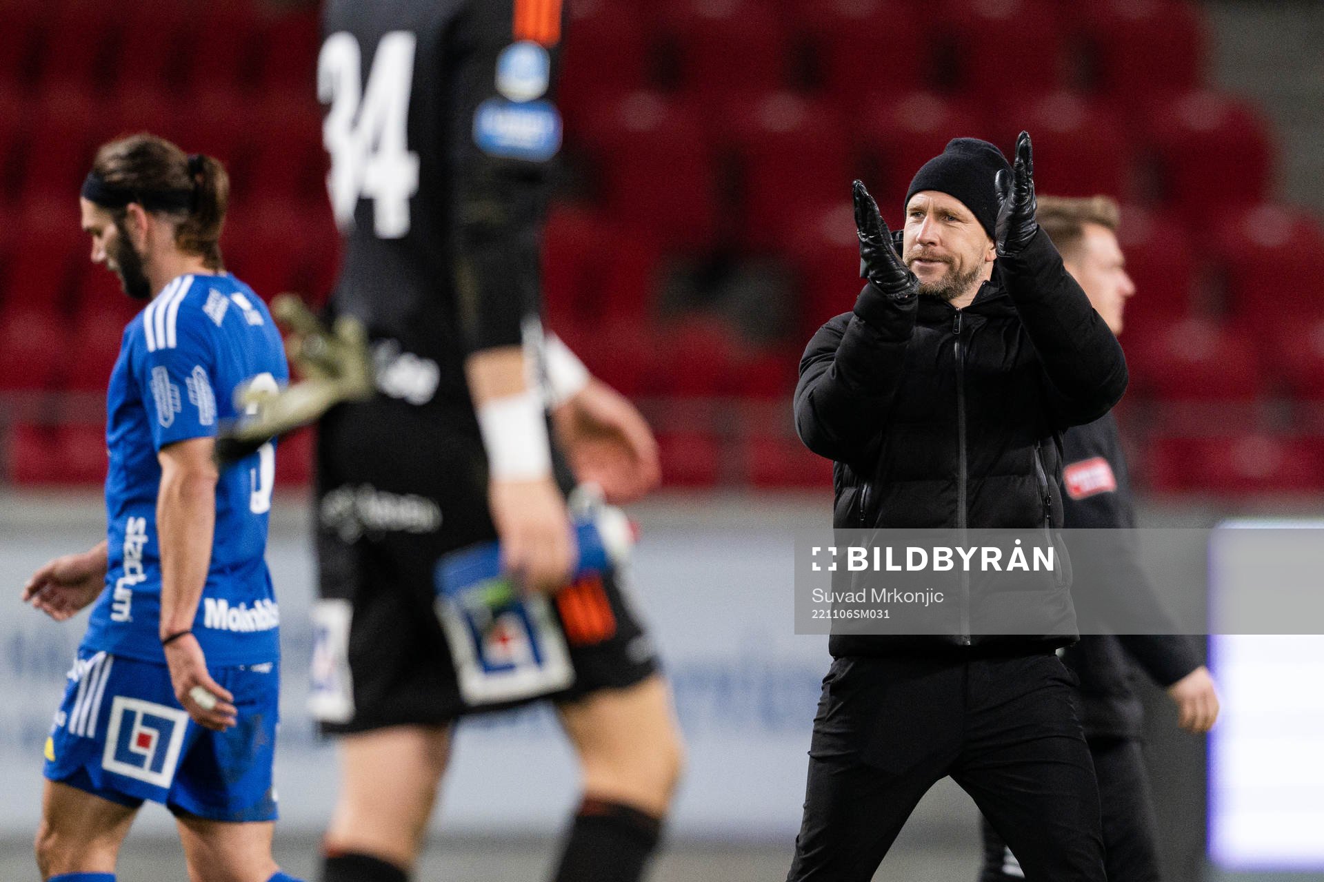Kalmars tränare Henrik Rydström jublar