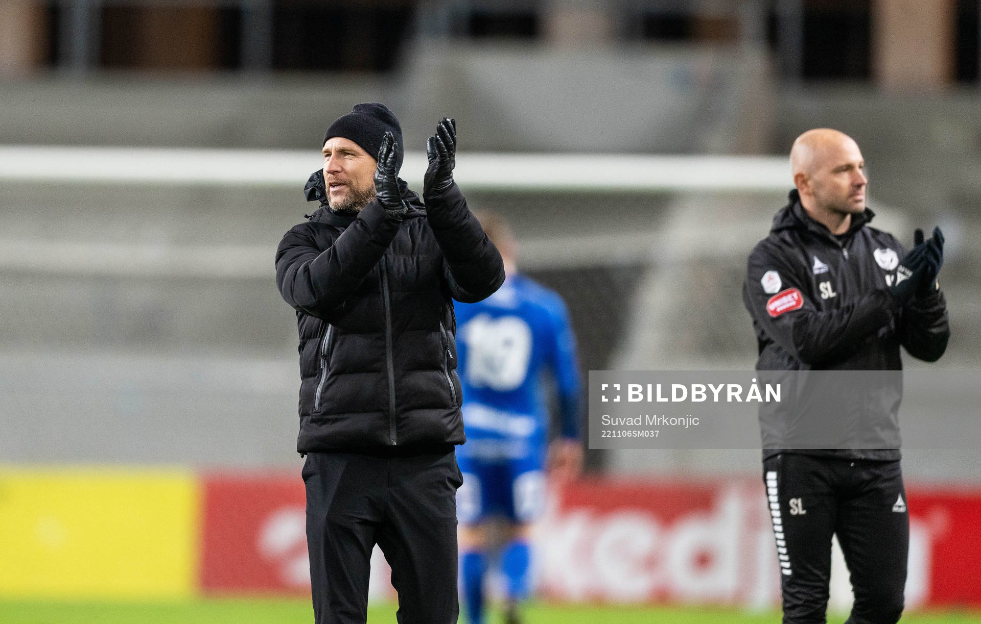 Kalmars tränare Henrik Rydström jublar