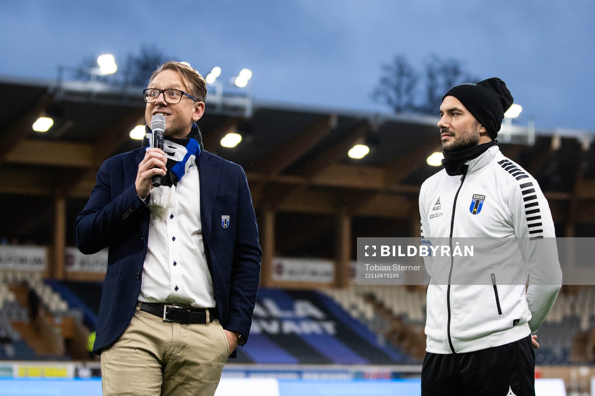 Sirius klubbdirektör Christer Abrahamsson och Karl Larson