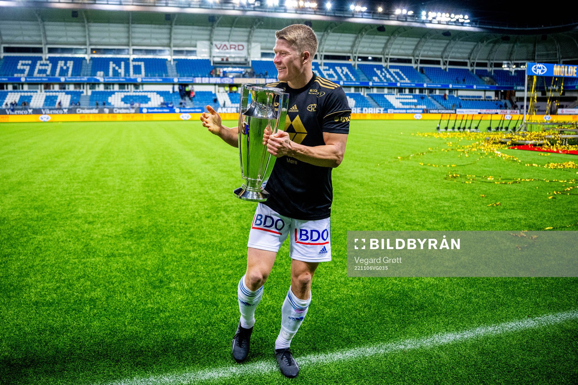 Kristian Eriksen of Molde celebrates with the trophy