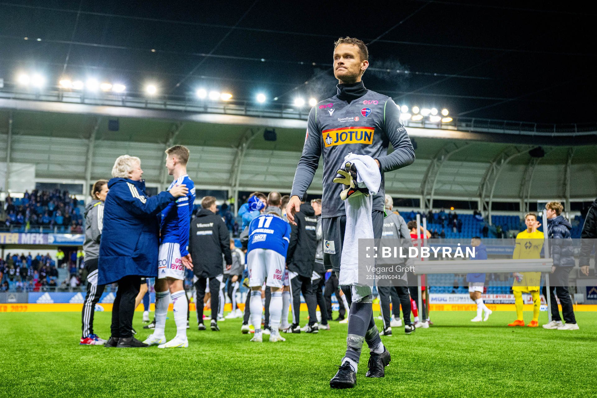 Goalkeeper Jacob Storevik of Sandefjord looks dejected