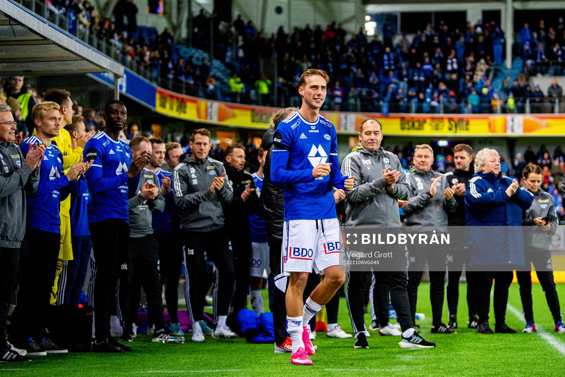 Magnus Retsius Grødem of Molde celebrates winning the