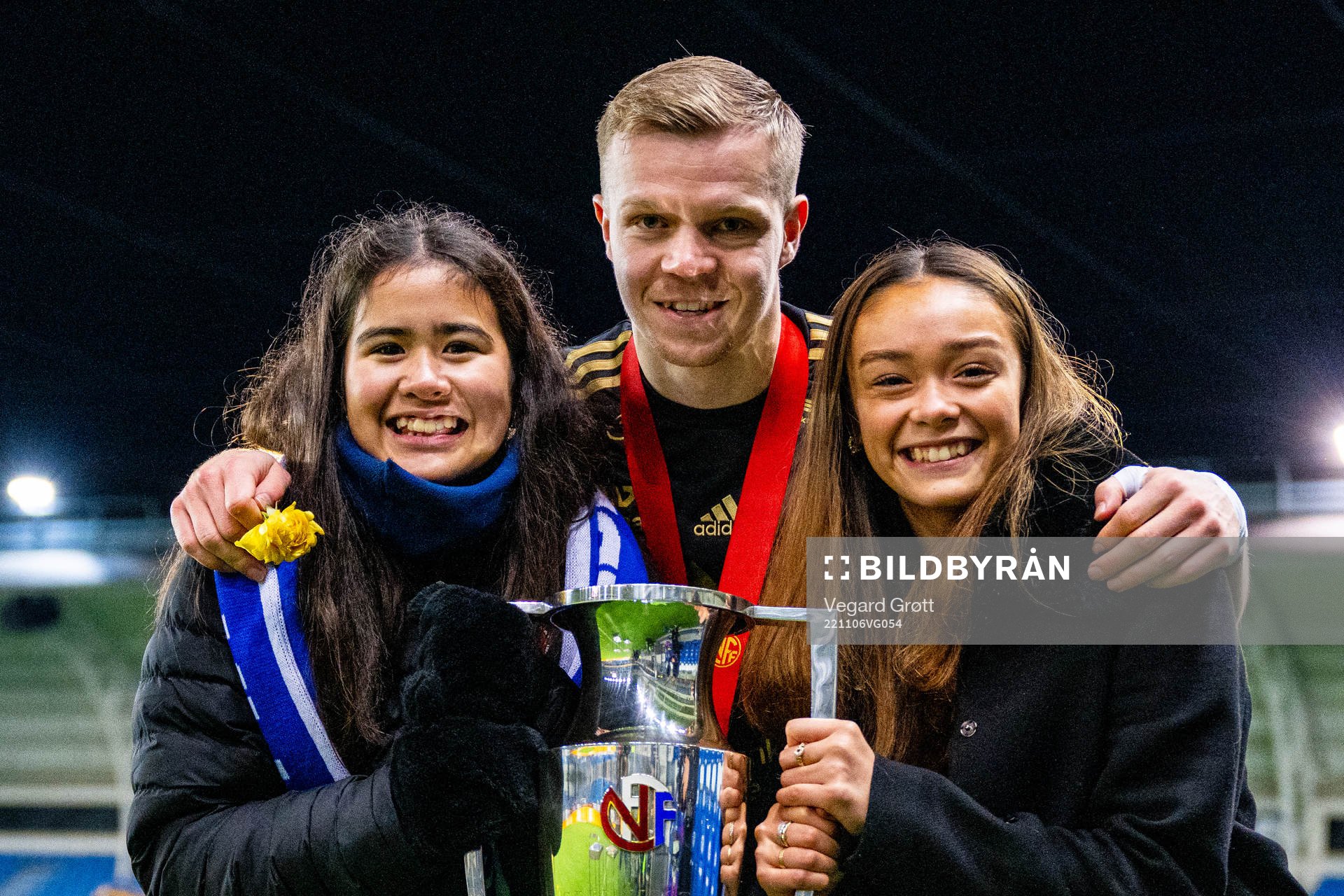 Eirik Haugan of Molde celebrates with the trophy