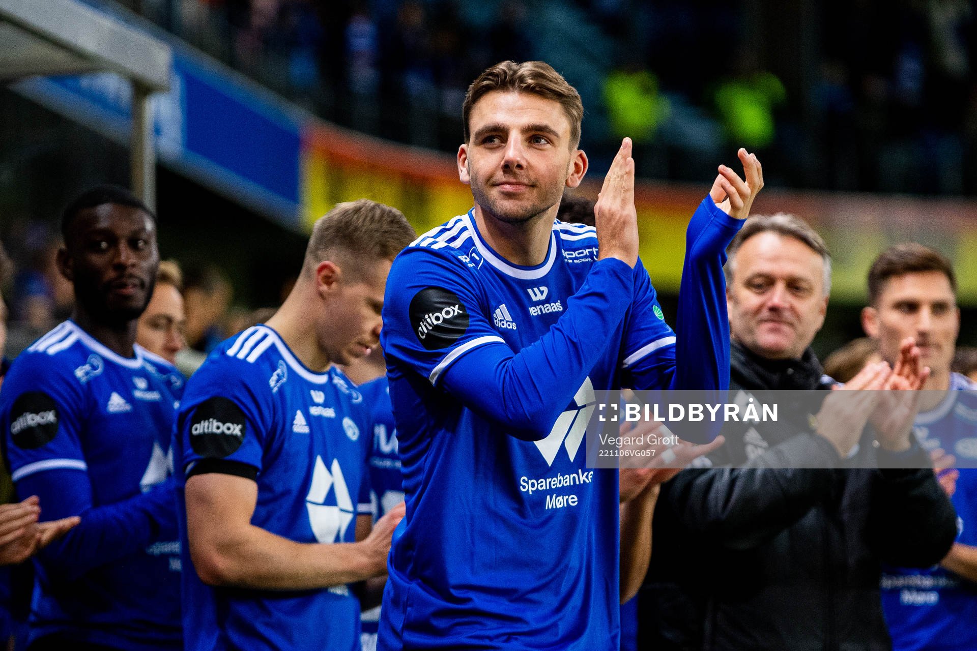 Niklas Ødegård of Molde celebrates winning the league