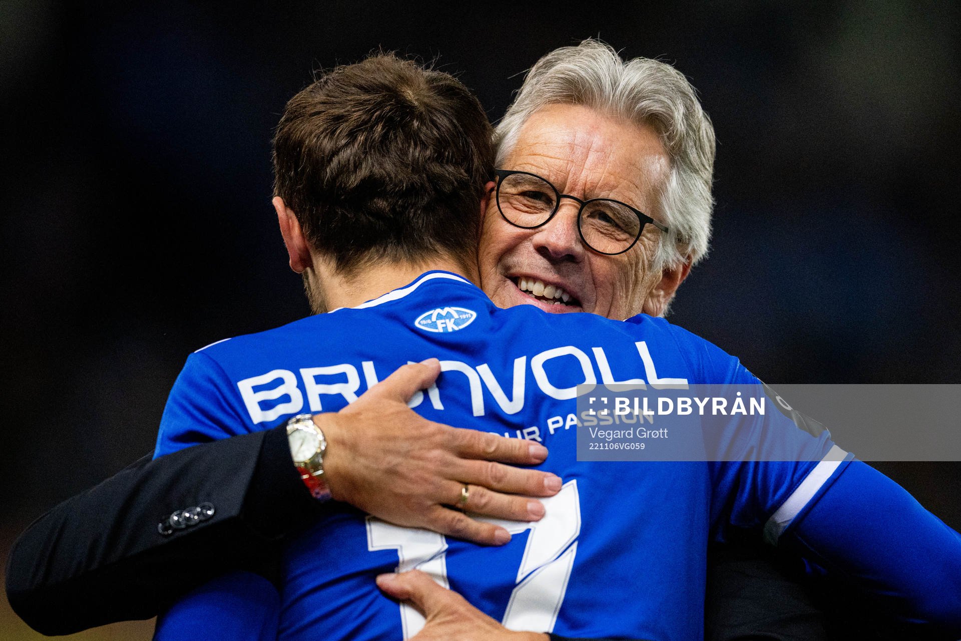 Magnus Wolff Eikrem and Odd Ivar Moen, chairman of Molde,
