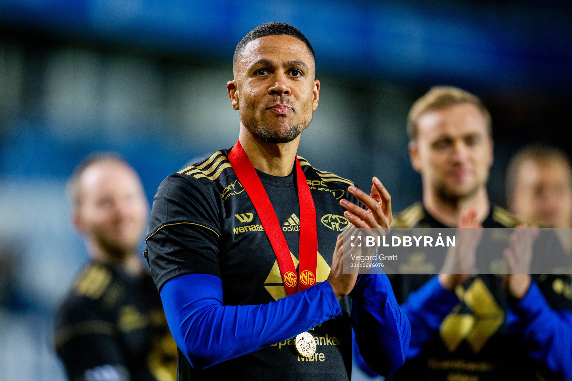 Mathis Bolly of Molde celebrates winning the league
