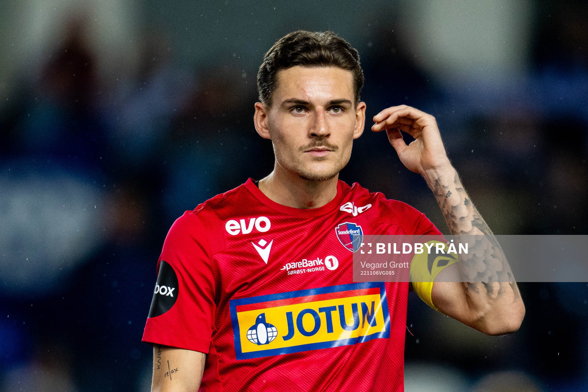 William Albin Kurtovic of Sandefjord ahead of the Eliteserien football match between Molde and Sandefjord on November 6, 2022 in Molde. 