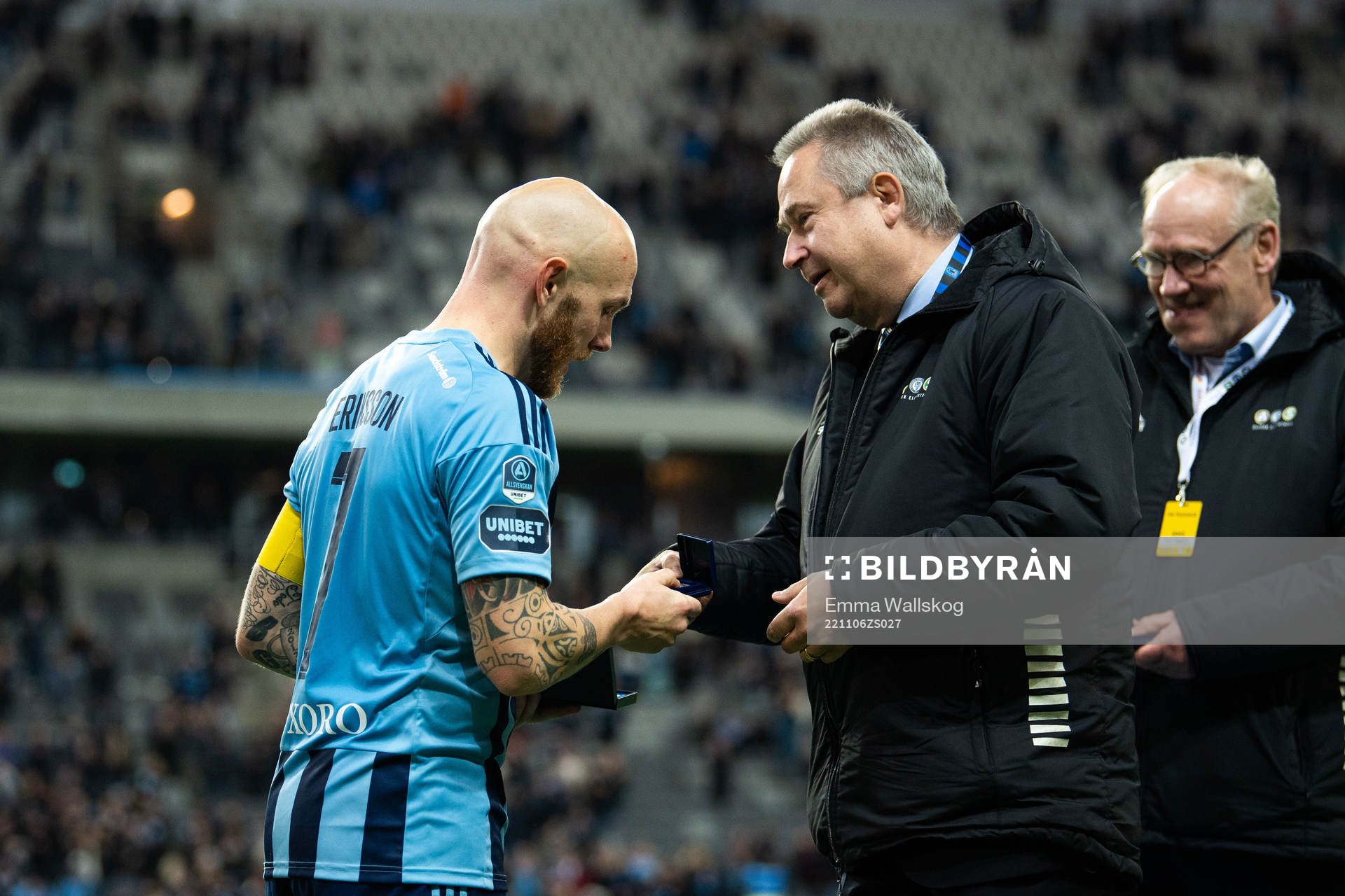 Djurgårdens Magnus Eriksson tilldelas lagmedaljen för