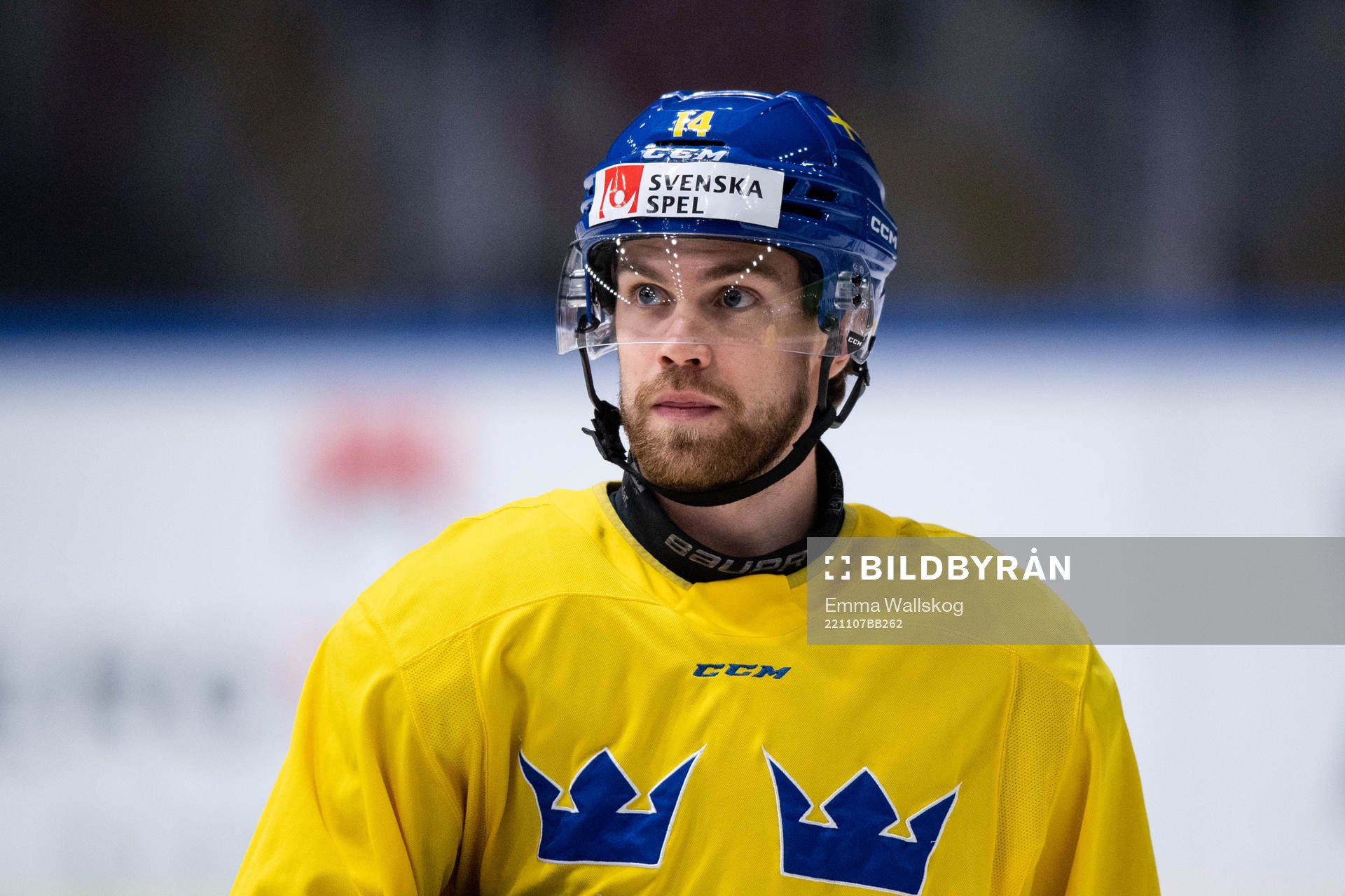 Oskar Lang of Sweden at a training session with the