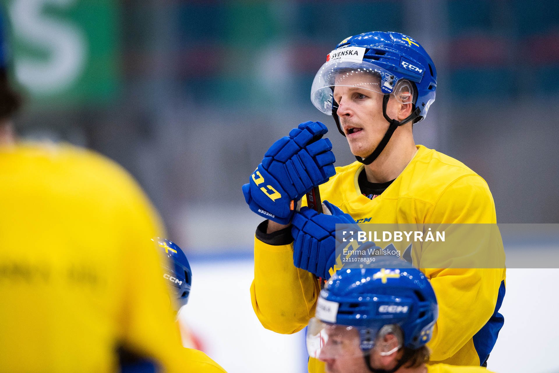 Max Friberg of Sweden at a training session with the
