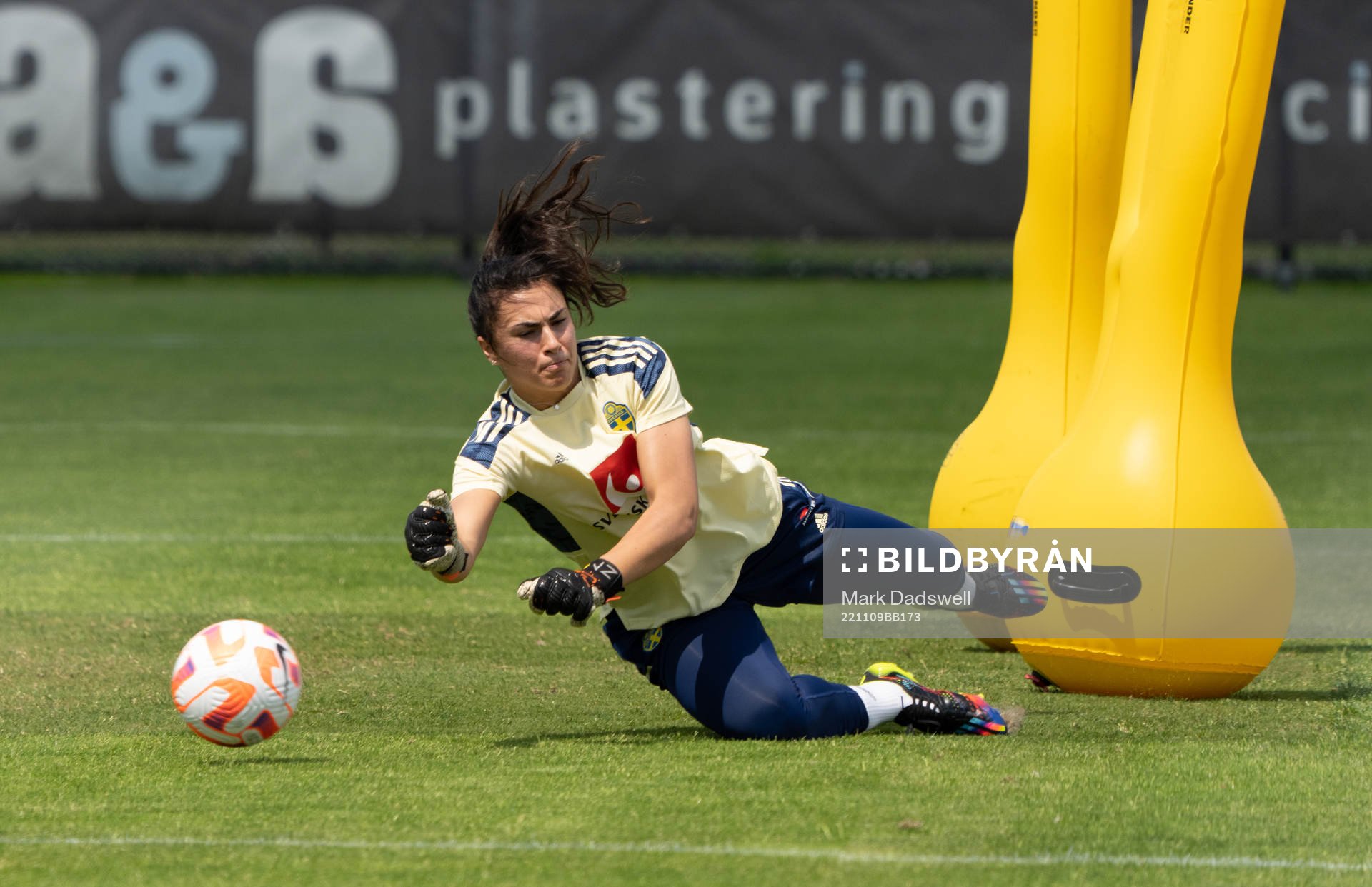Goalkeeper Zecira Musovic of the Swedish women's national