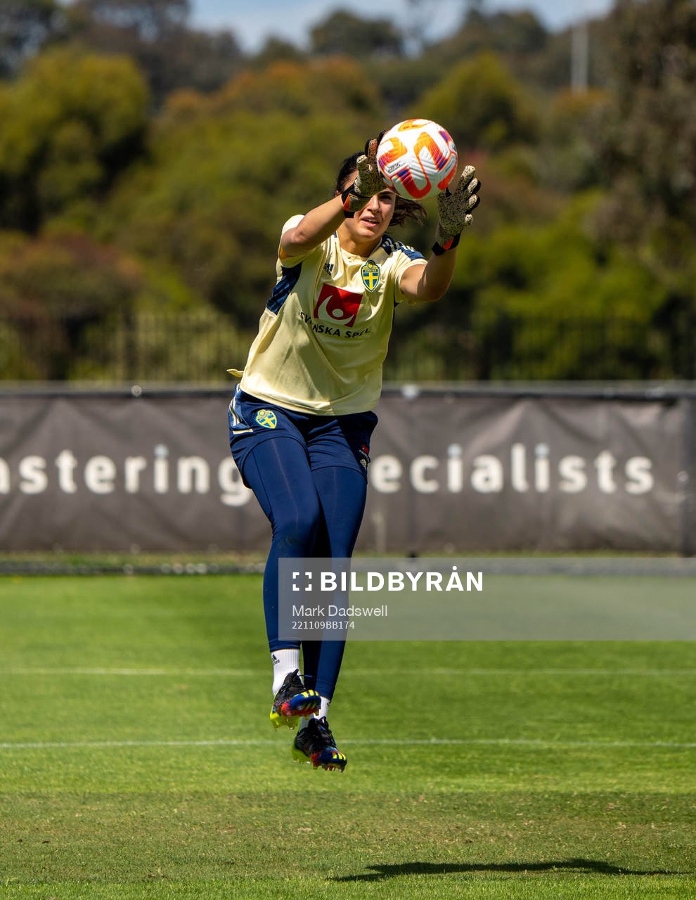 Goalkeeper Zecira Musovic of the Swedish women's national