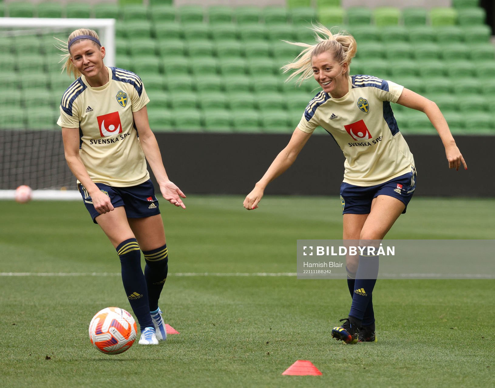 Olivia Schough and Linda Sembrant of the Swedish women's