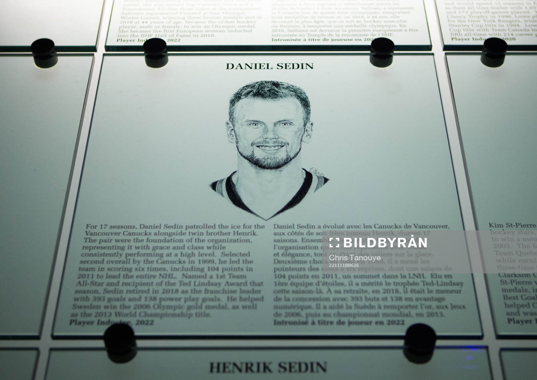 Daniel Sedin’s plaque