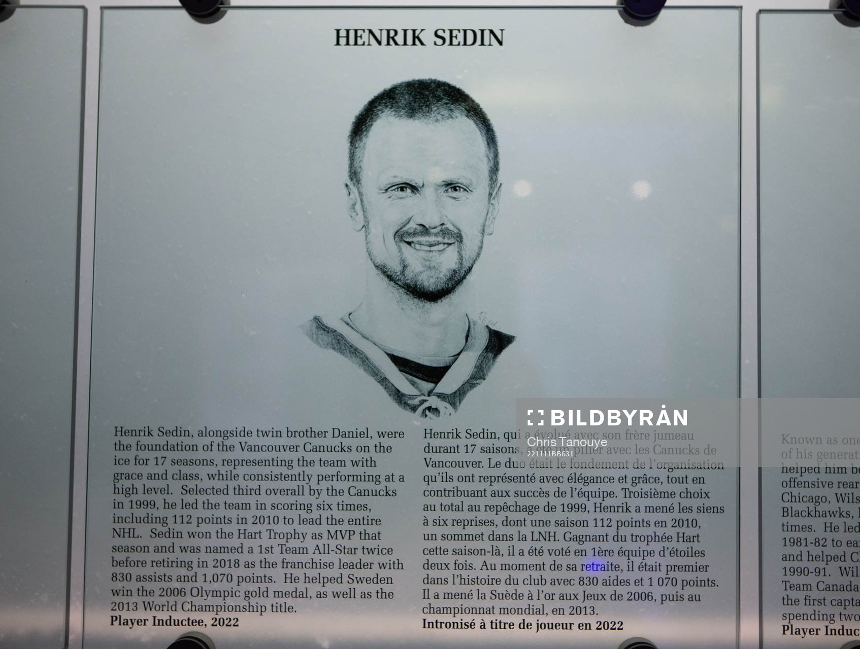 Henrik Sedin’s plaque