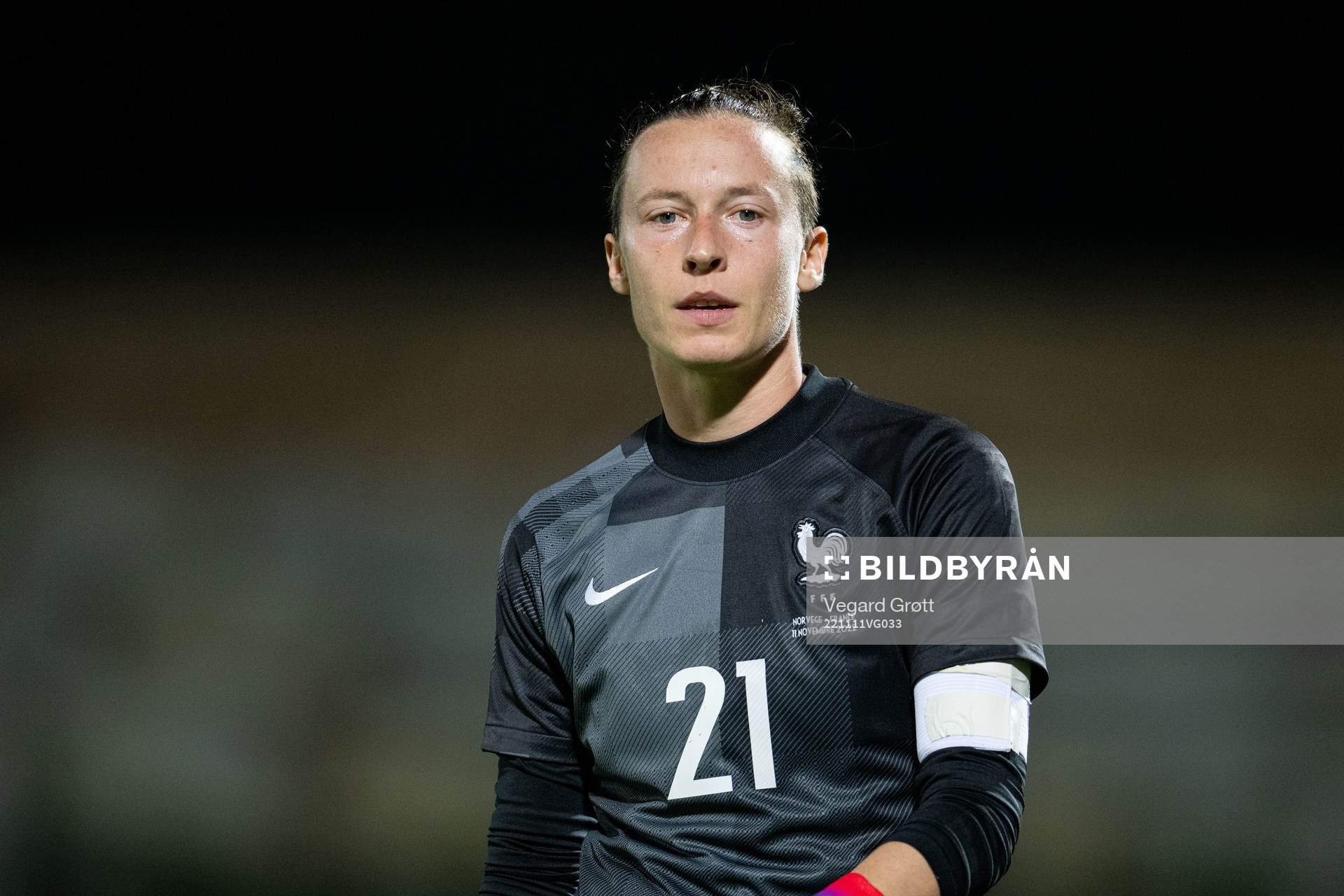 Goalkeeper Pauline Peyraud-Magnin of France