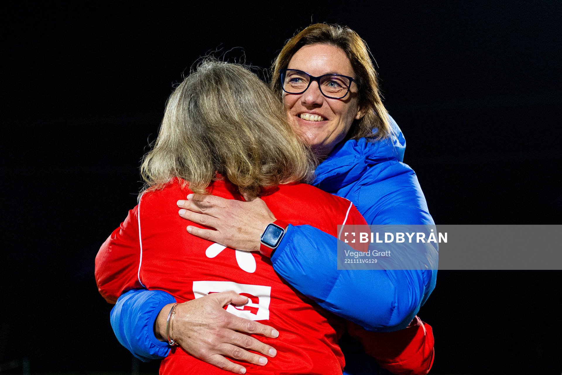 Hege Riise, head coach of Norway, and Corinne Diacre, head