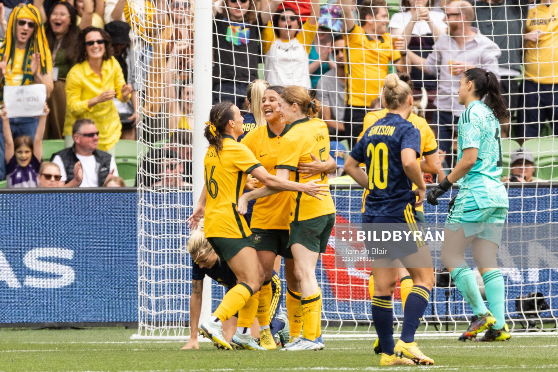 Samantha Kerr of Australia celebrates