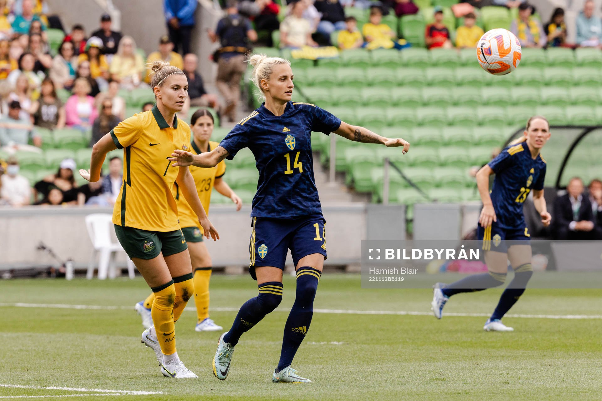 Stephanie Catley of Australia and Nathalie Björn of Sweden
