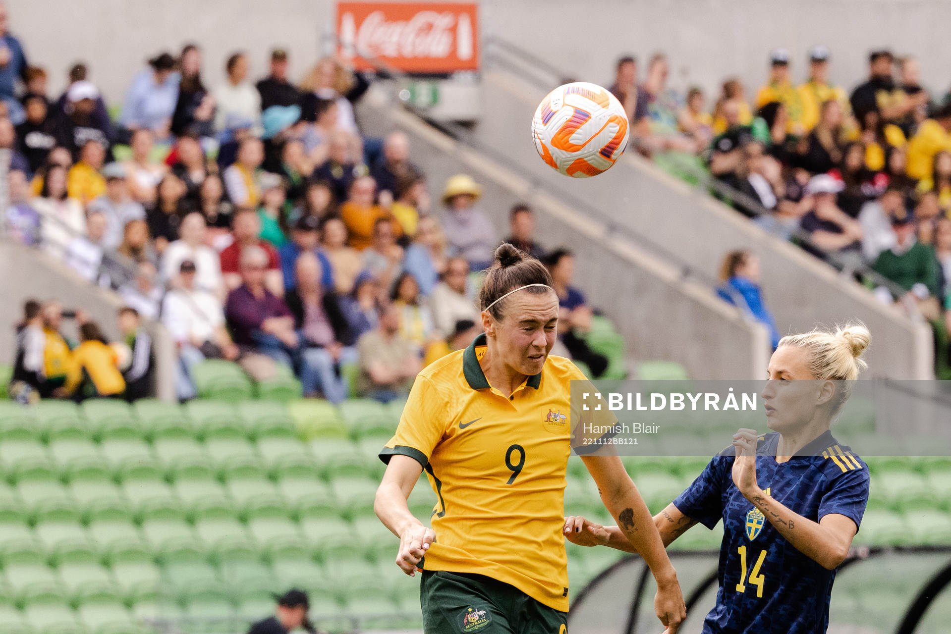 Caitlin Foord of Australia and Nathalie Björn of Sweden