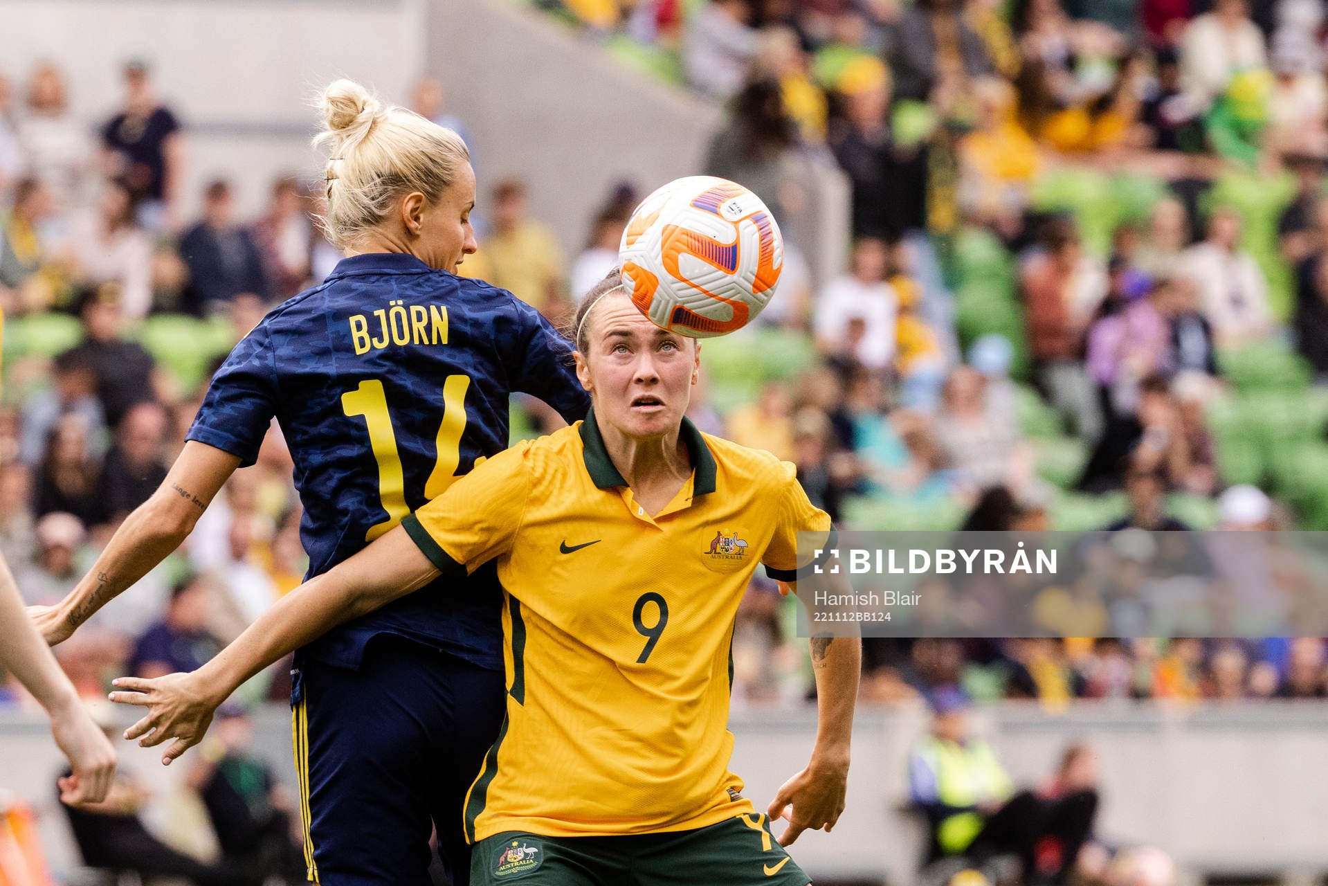 Nathalie Björn of Sweden and Caitlin Foord of Australia
