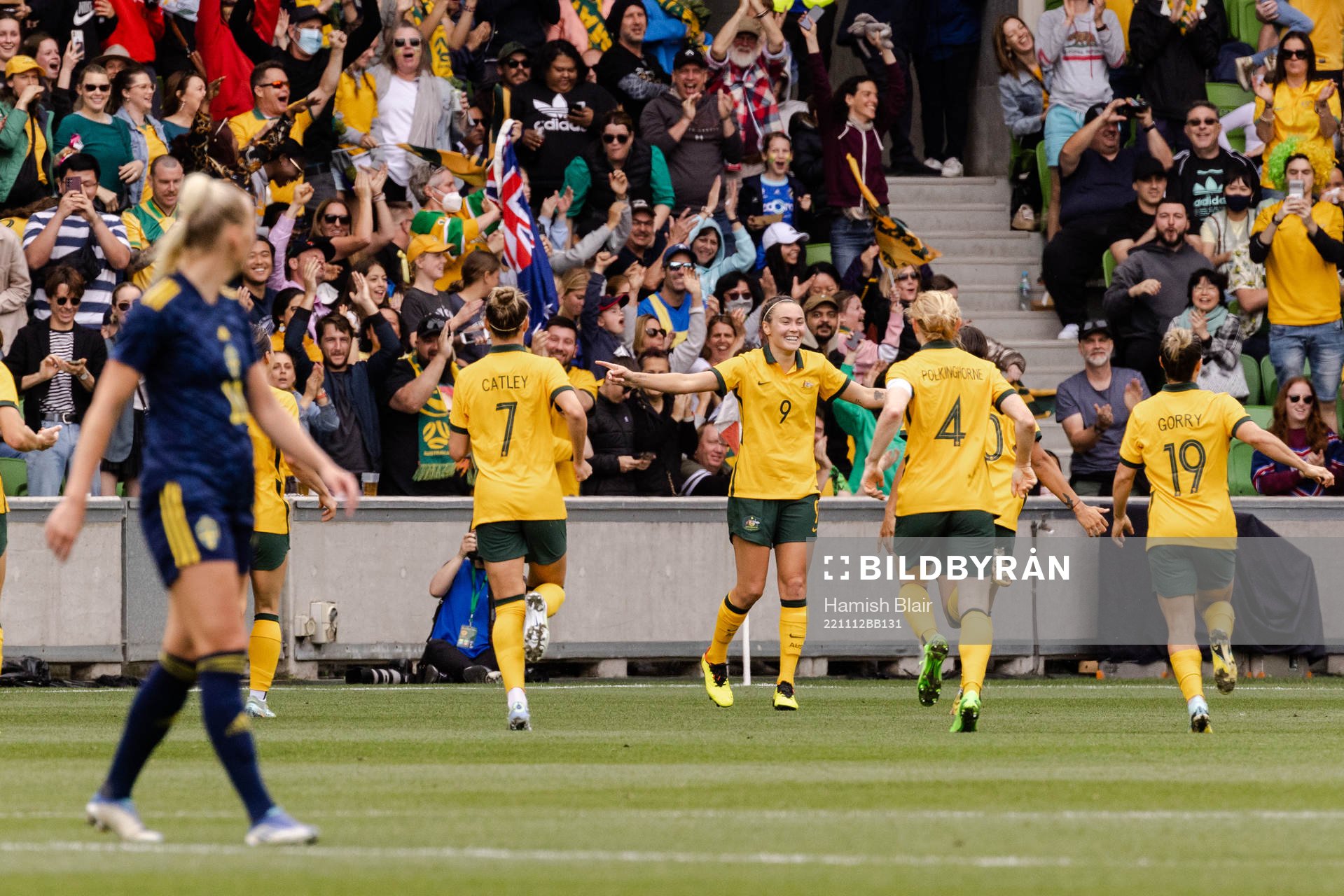 Caitlin Foord of Australia celebrates