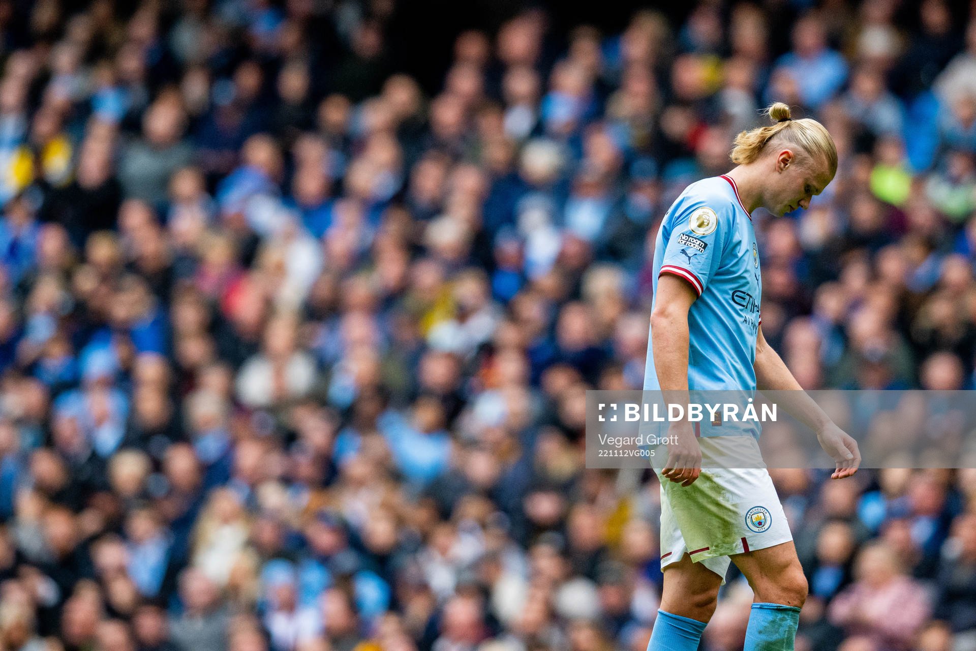 Erling Braut Haaland of Manchester City looks dejected