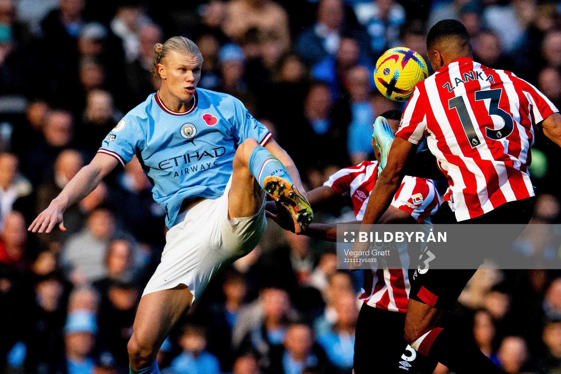 Erling Braut Haaland of Manchester City and Mathias Zanka