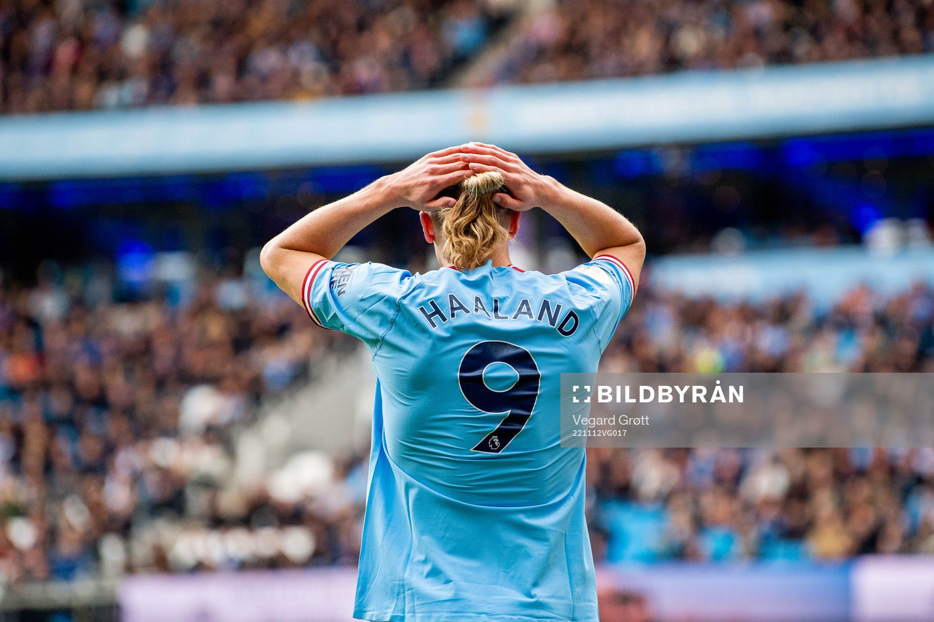 Erling Braut Haaland of Manchester City reacts