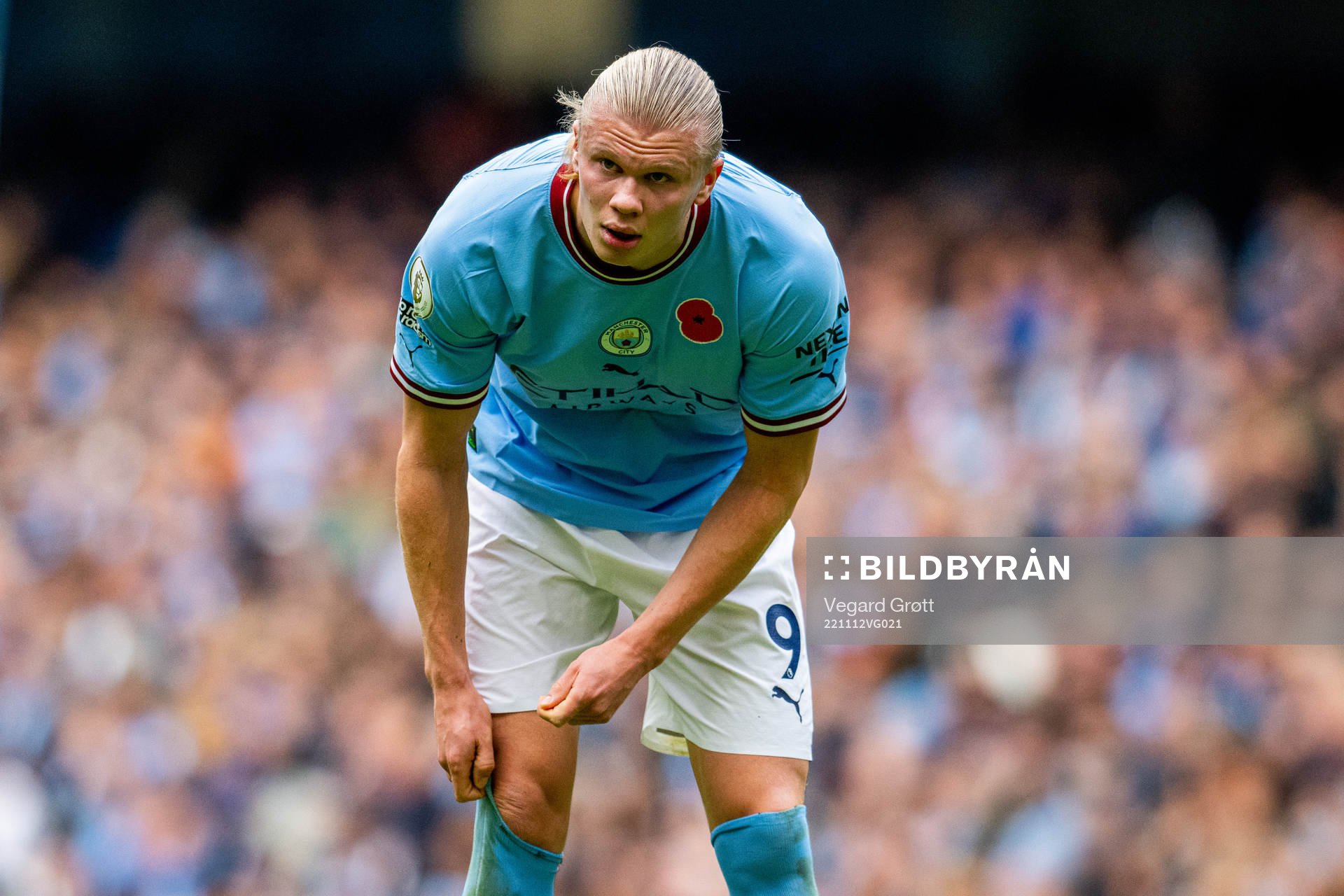 Erling Braut Haaland of Manchester City during the Premier League football match between Manchester City and Brentford on November 12, 2022 in Manchester.