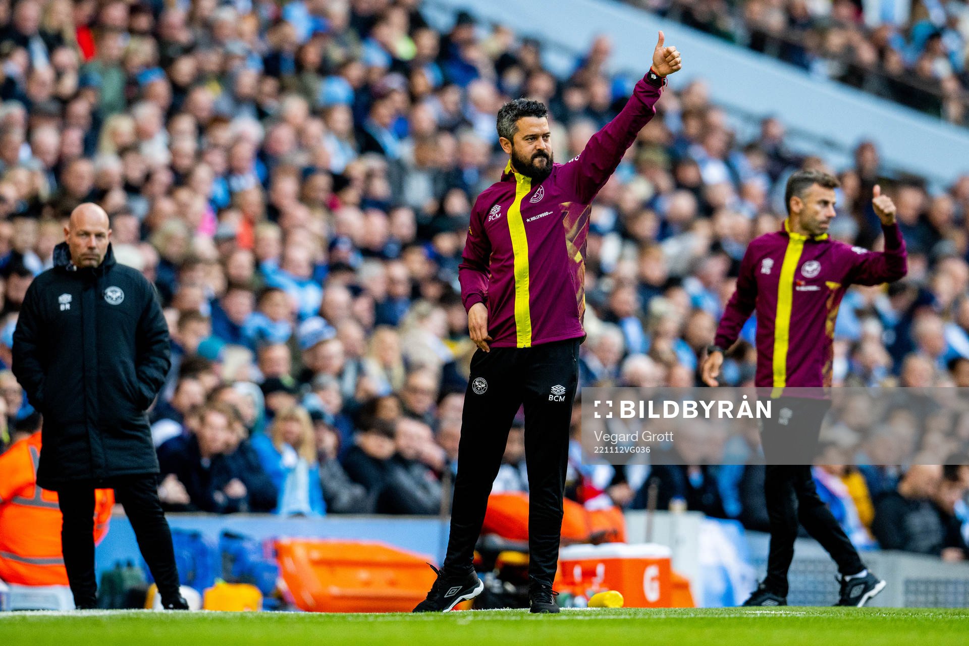 Bernardo Cueva, tactical statistician of Brentford, during the Premier League football match between Manchester City and Brentford on November 12, 2022 in Manchester.