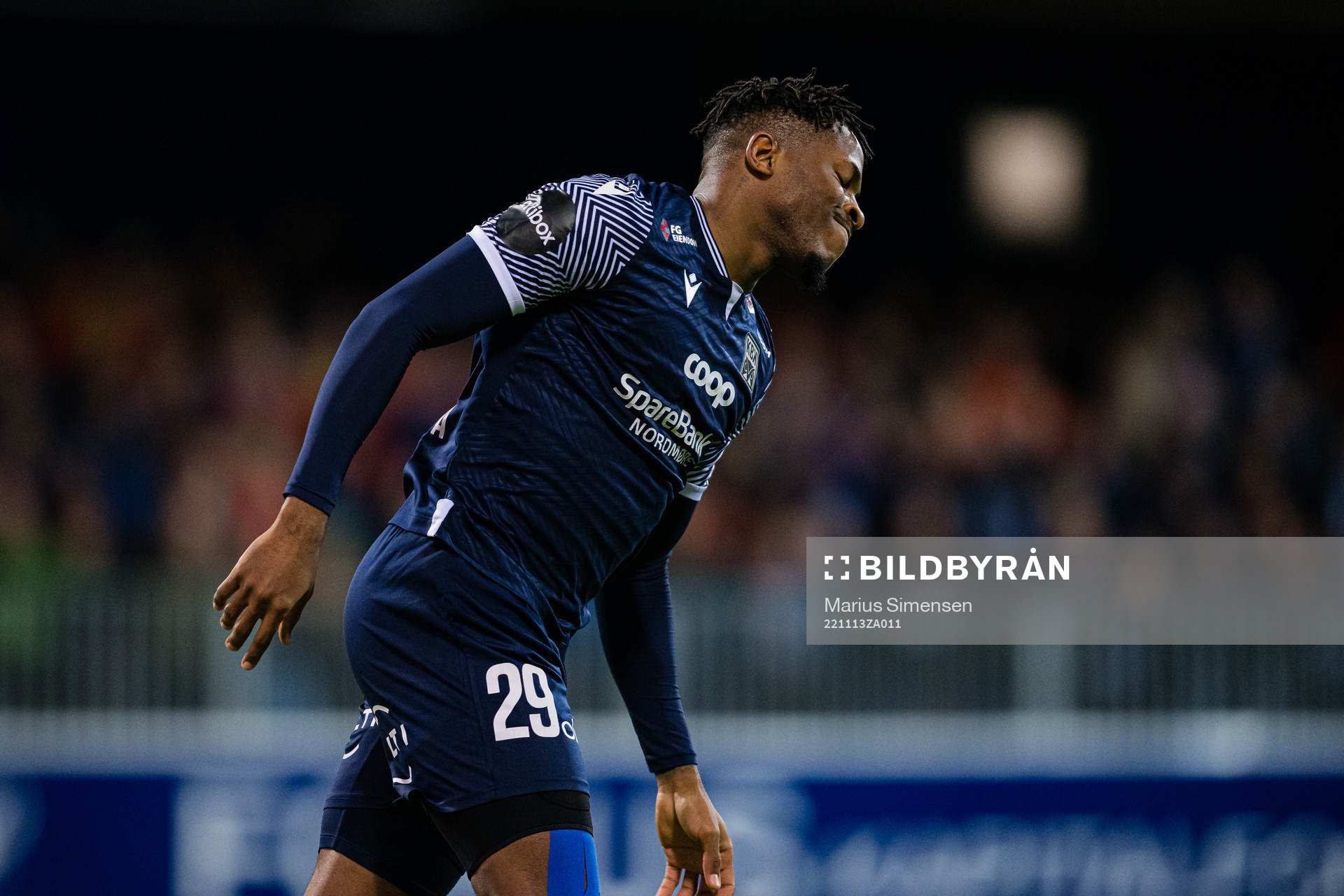 Pemi Moumbagna Faris of Kristiansund looks dejected