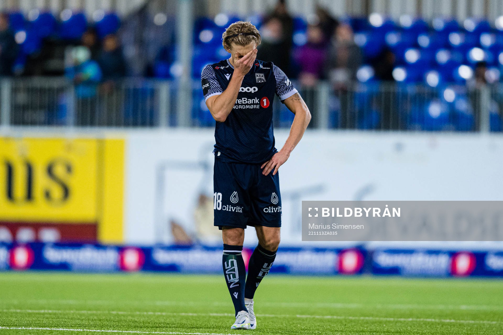 Sebastian Jarl of Kristiansund looks dejected