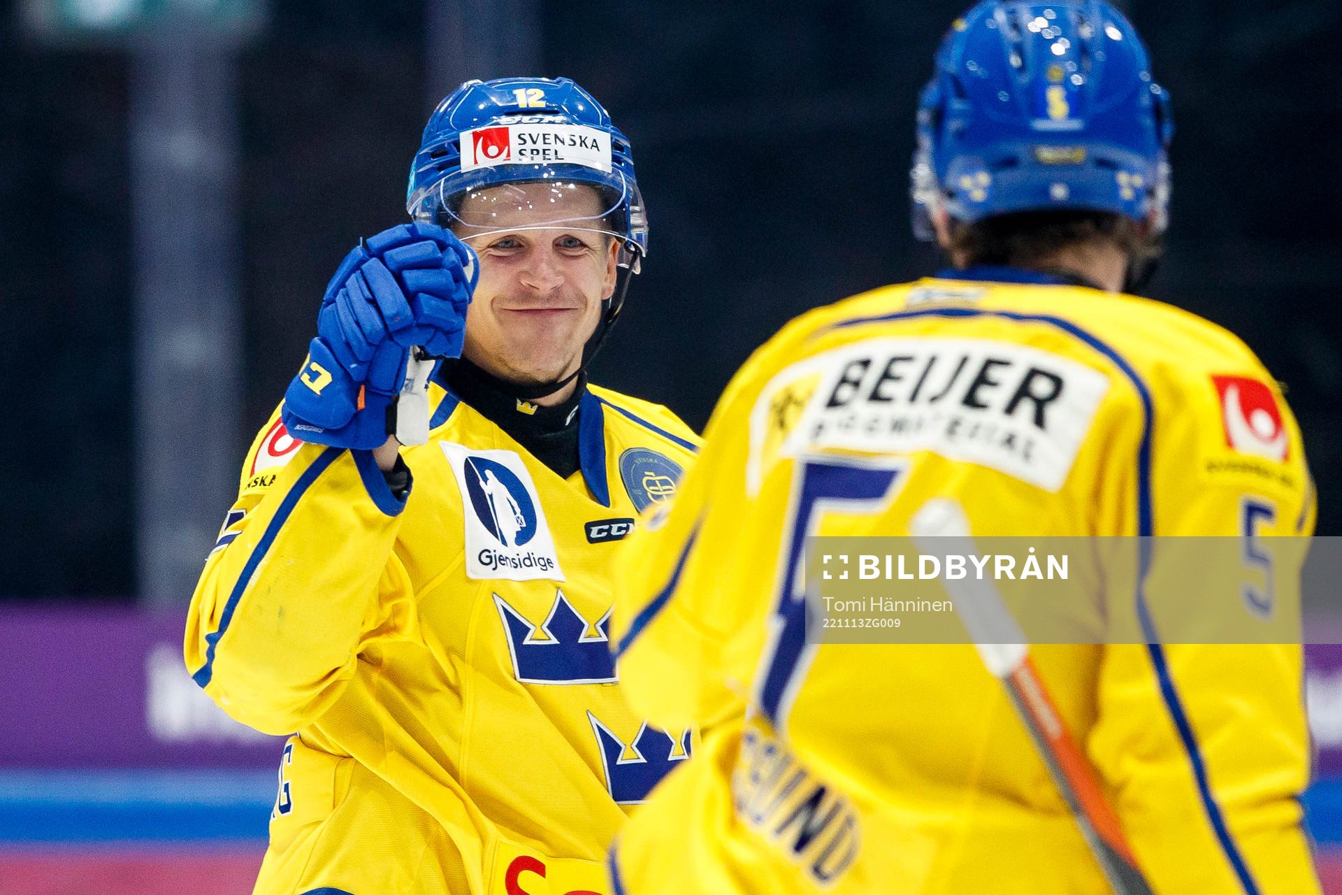 Max Friberg of Sweden celebrates with Oscar Engsund